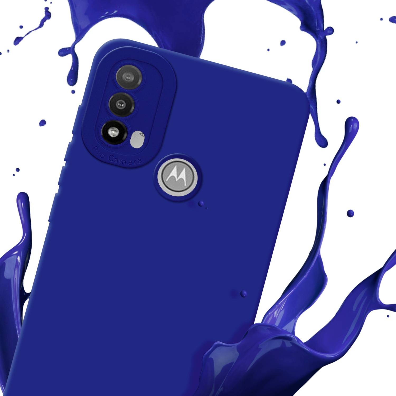 Cadorabo Hülle für Motorola MOTO E20 Schutz Hülle in Blau TPU Silikon Etui Case Handyhülle