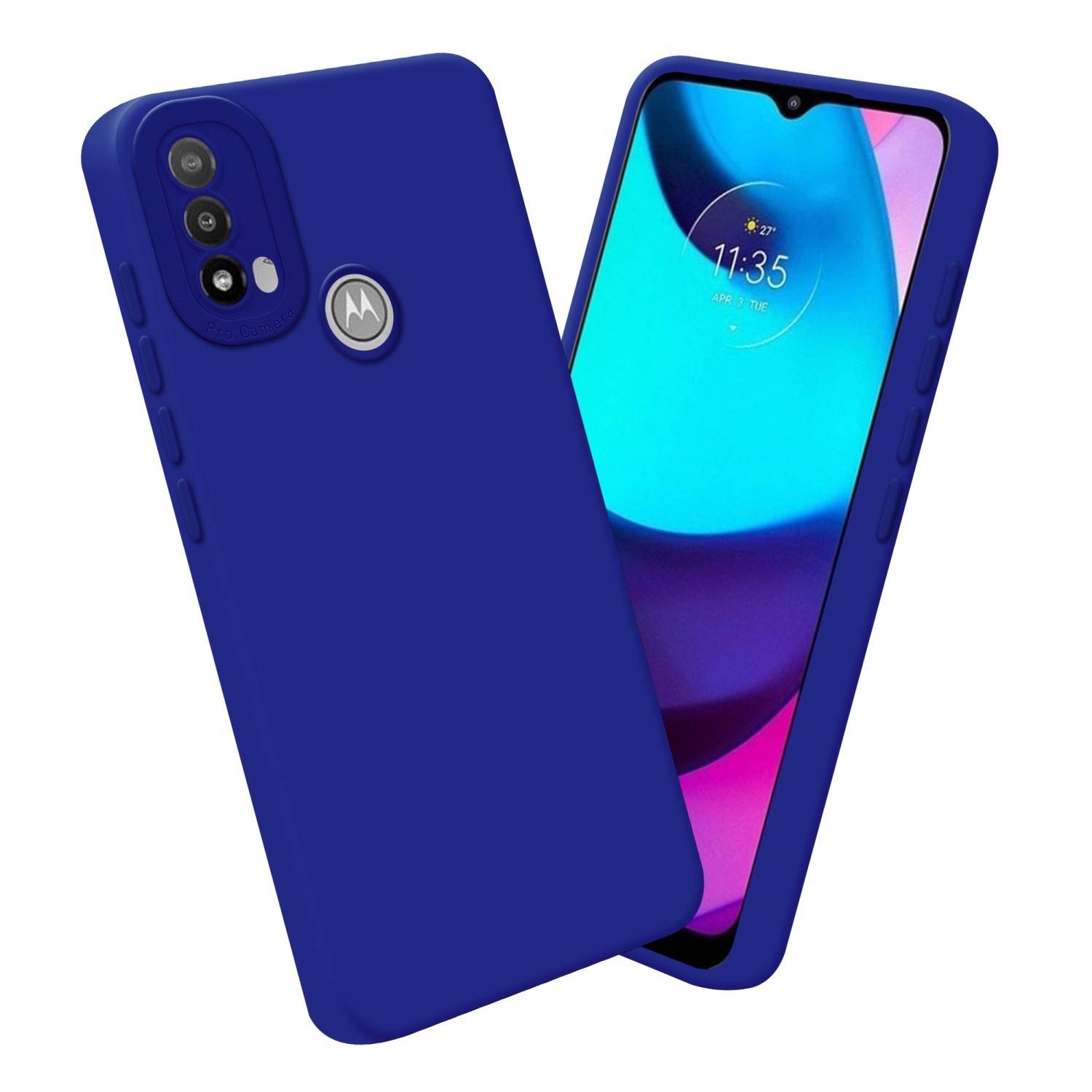 Cadorabo Hülle für Motorola MOTO E20 Schutz Hülle in Blau TPU Silikon Etui Case Handyhülle