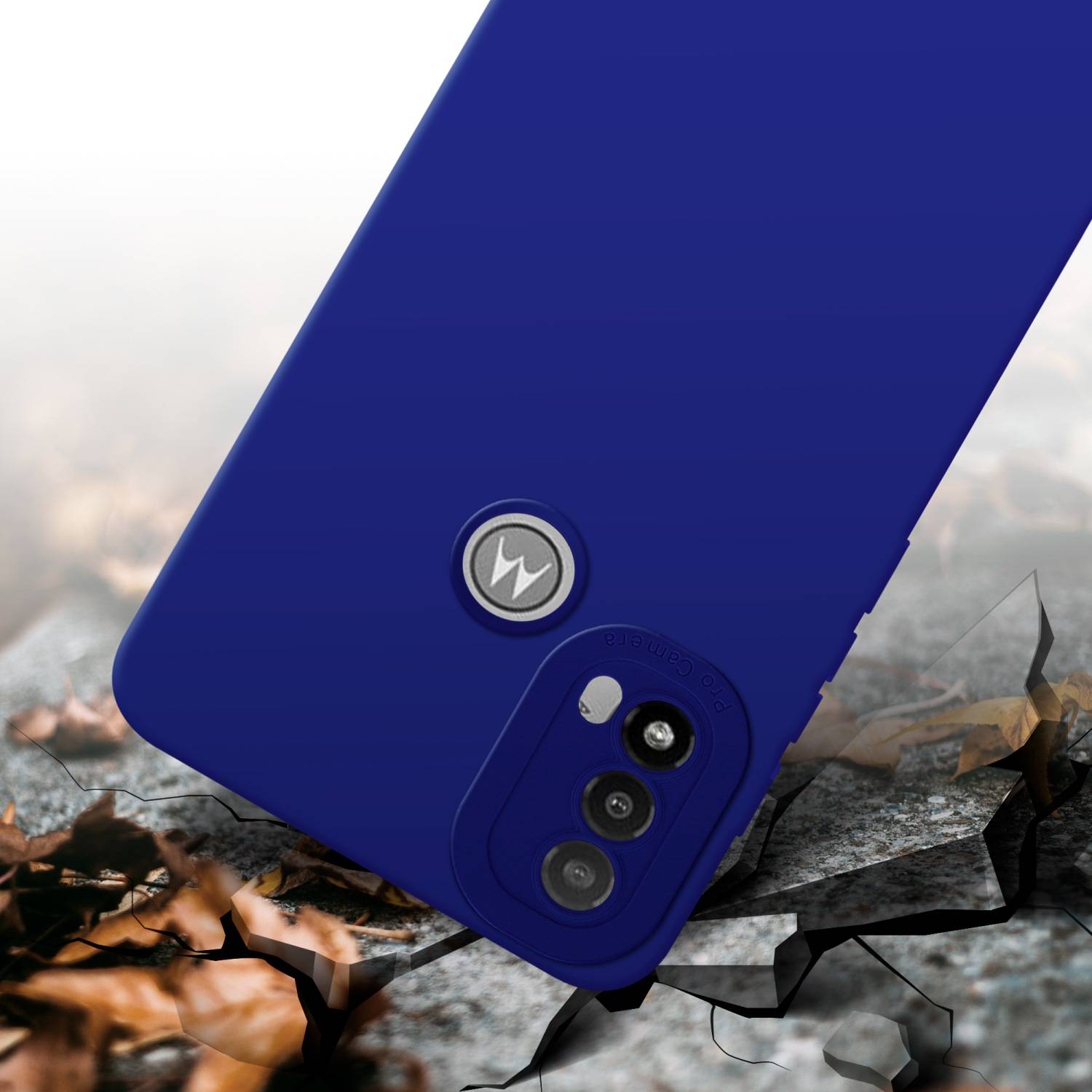 Cadorabo Hülle für Motorola MOTO E20 Schutz Hülle in Blau TPU Silikon Etui Case Handyhülle