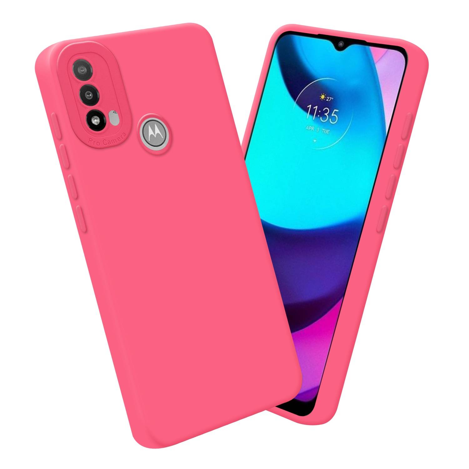 Cadorabo Hülle für Motorola MOTO E20 Schutz Hülle in Rot TPU Silikon Etui Case Handyhülle