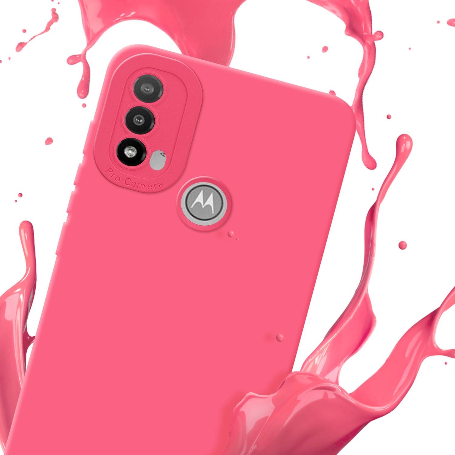 Cadorabo Hülle für Motorola MOTO E20 Schutz Hülle in Rot TPU Silikon Etui Case Handyhülle