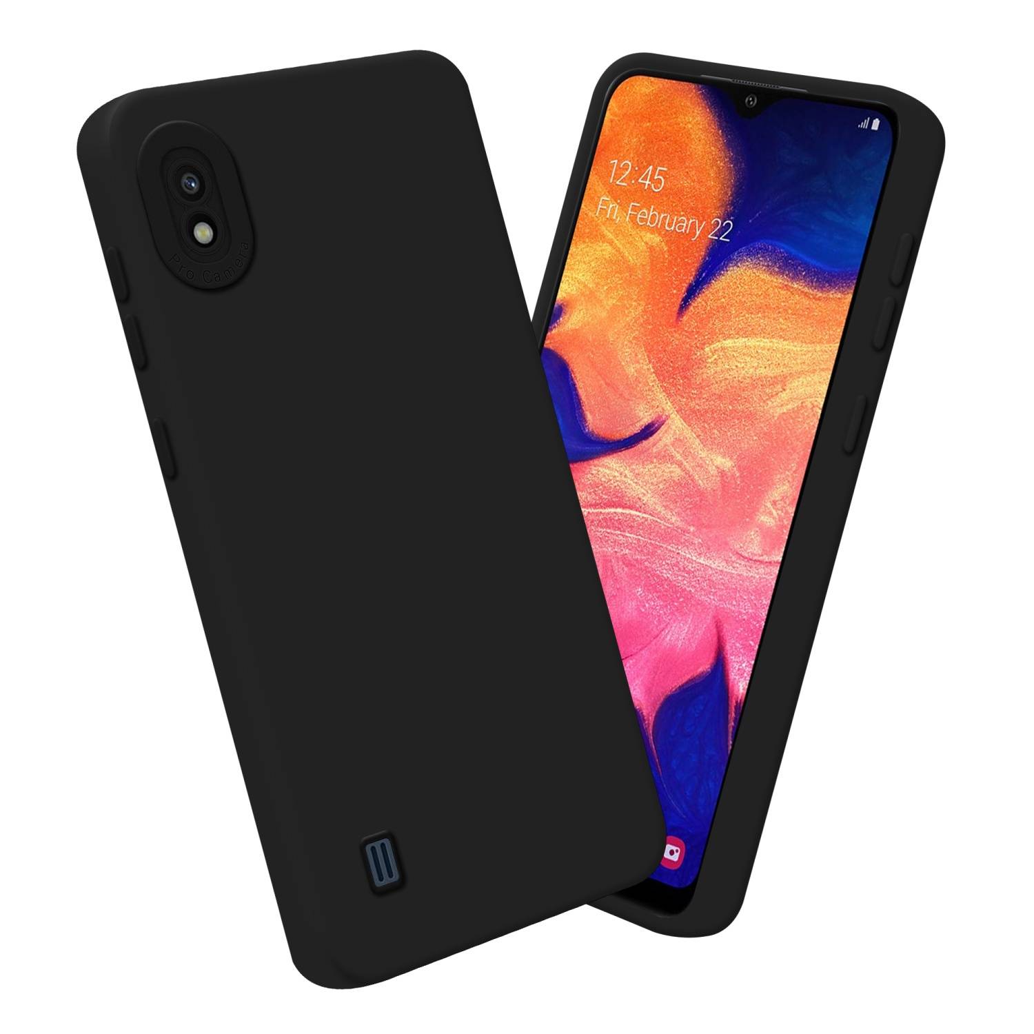 Cadorabo Hülle für Samsung Galaxy A10 Schutz Hülle in Schwarz TPU Silikon Etui Case Handyhülle