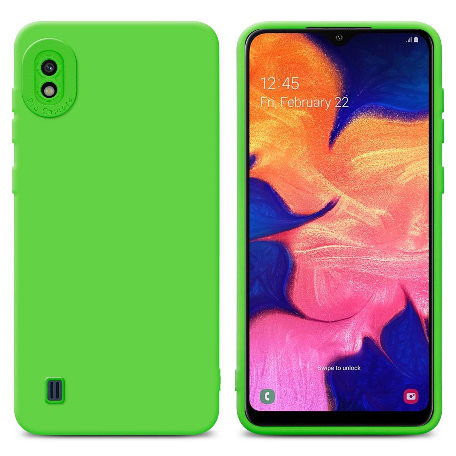 Cadorabo Hülle für Samsung Galaxy A10 Schutz Hülle in Grün TPU Silikon Etui Case Handyhülle