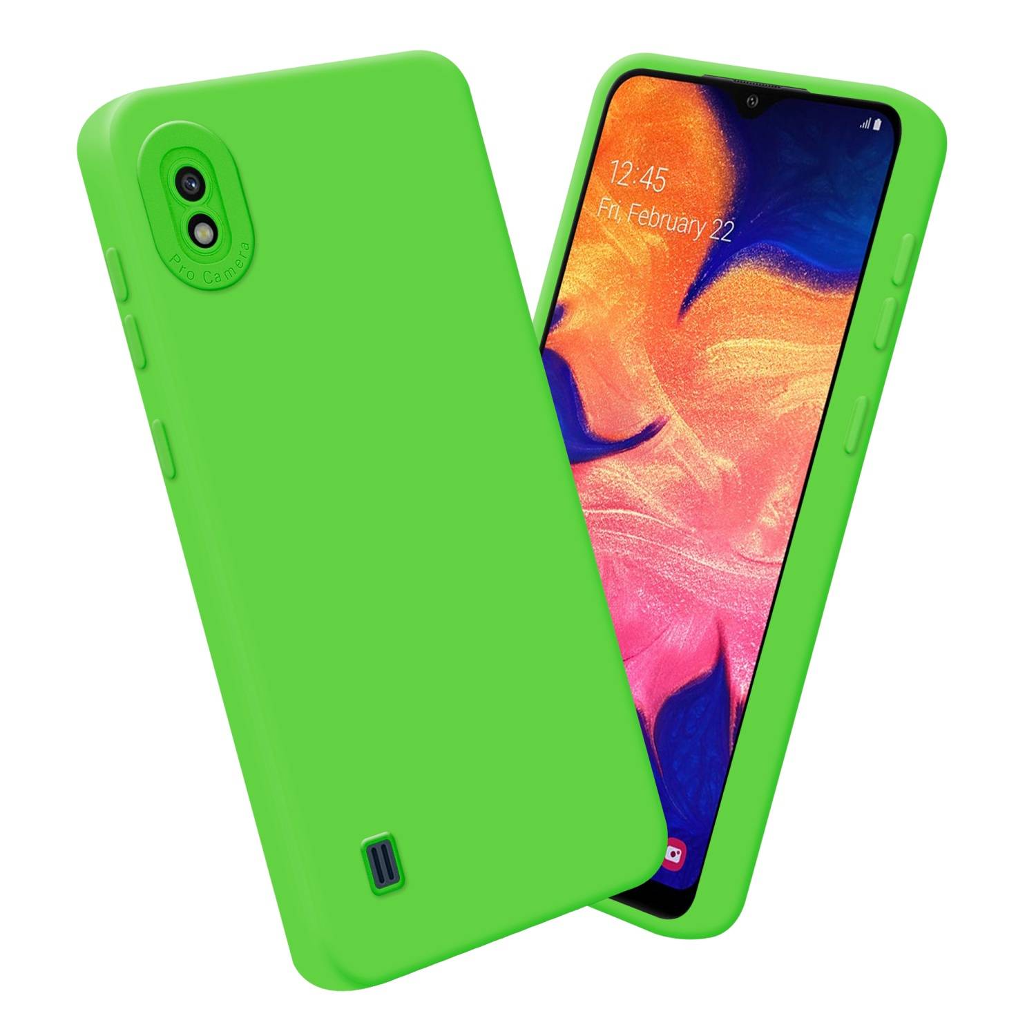 Cadorabo Hülle für Samsung Galaxy A10 Schutz Hülle in Grün TPU Silikon Etui Case Handyhülle