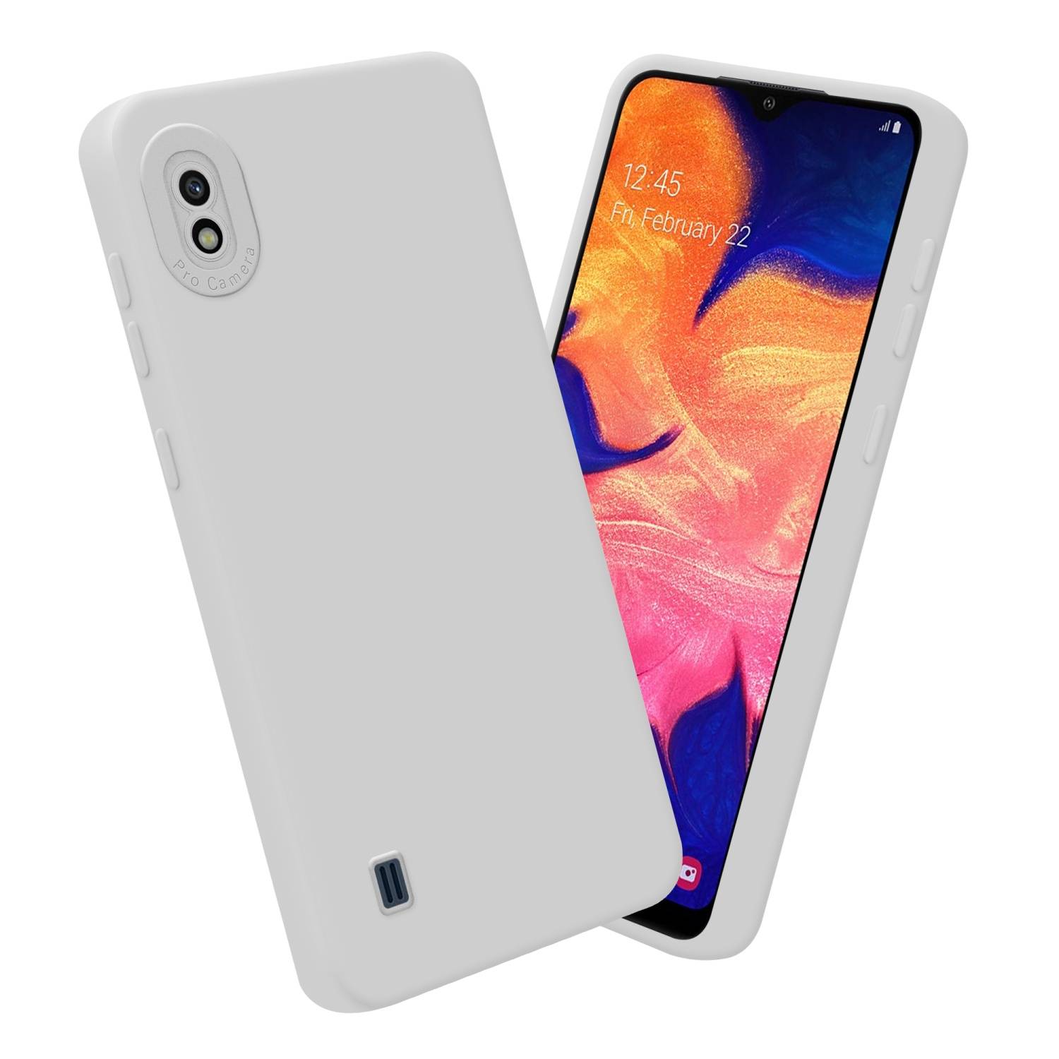 Cadorabo Hülle für Samsung Galaxy A10 Schutz Hülle in Weiß TPU Silikon Etui Case Handyhülle