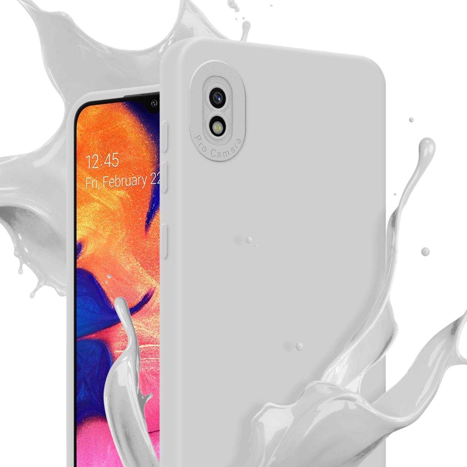 Cadorabo Hülle für Samsung Galaxy A10 Schutz Hülle in Weiß TPU Silikon Etui Case Handyhülle