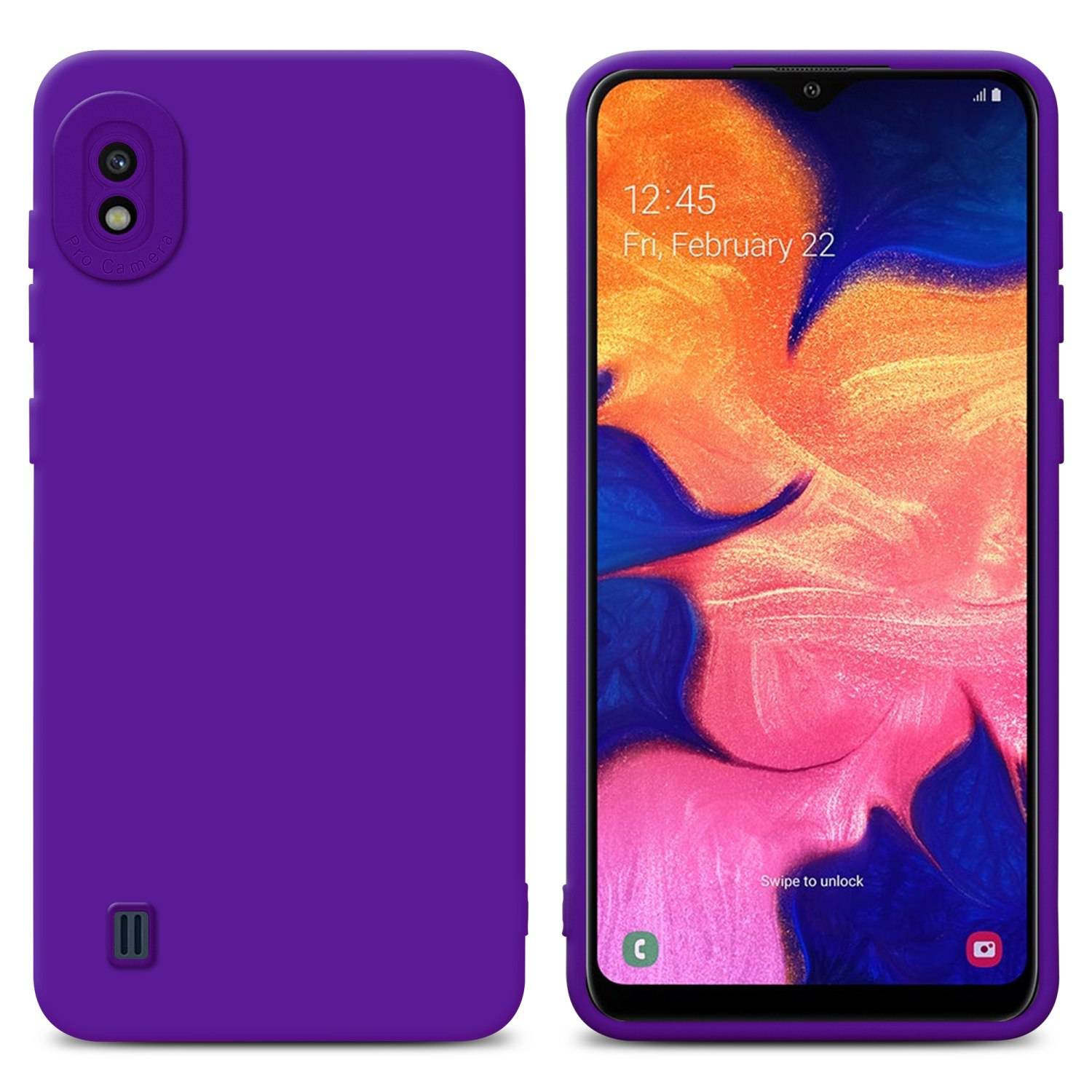 Cadorabo Hülle für Samsung Galaxy A10 Schutz Hülle in Lila TPU Silikon Etui Case Handyhülle