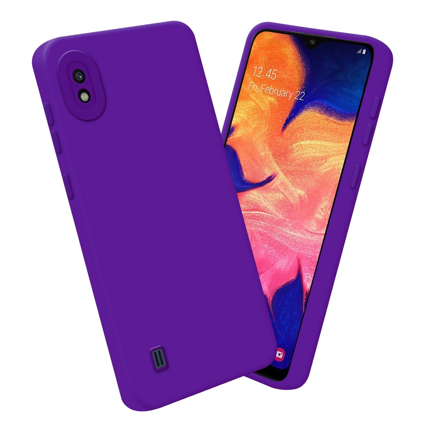 Cadorabo Hülle für Samsung Galaxy A10 Schutz Hülle in Lila TPU Silikon Etui Case Handyhülle