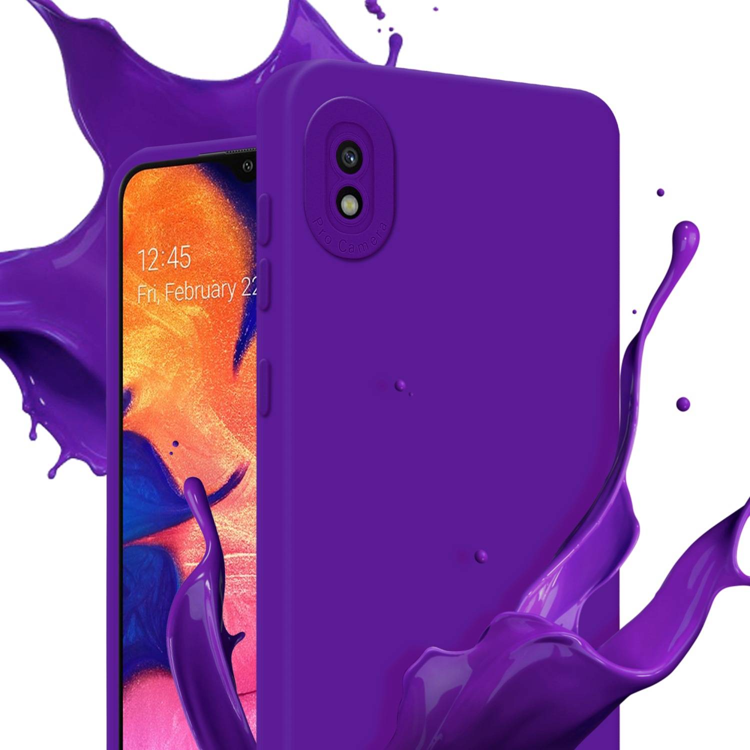 Cadorabo Hülle für Samsung Galaxy A10 Schutz Hülle in Lila TPU Silikon Etui Case Handyhülle