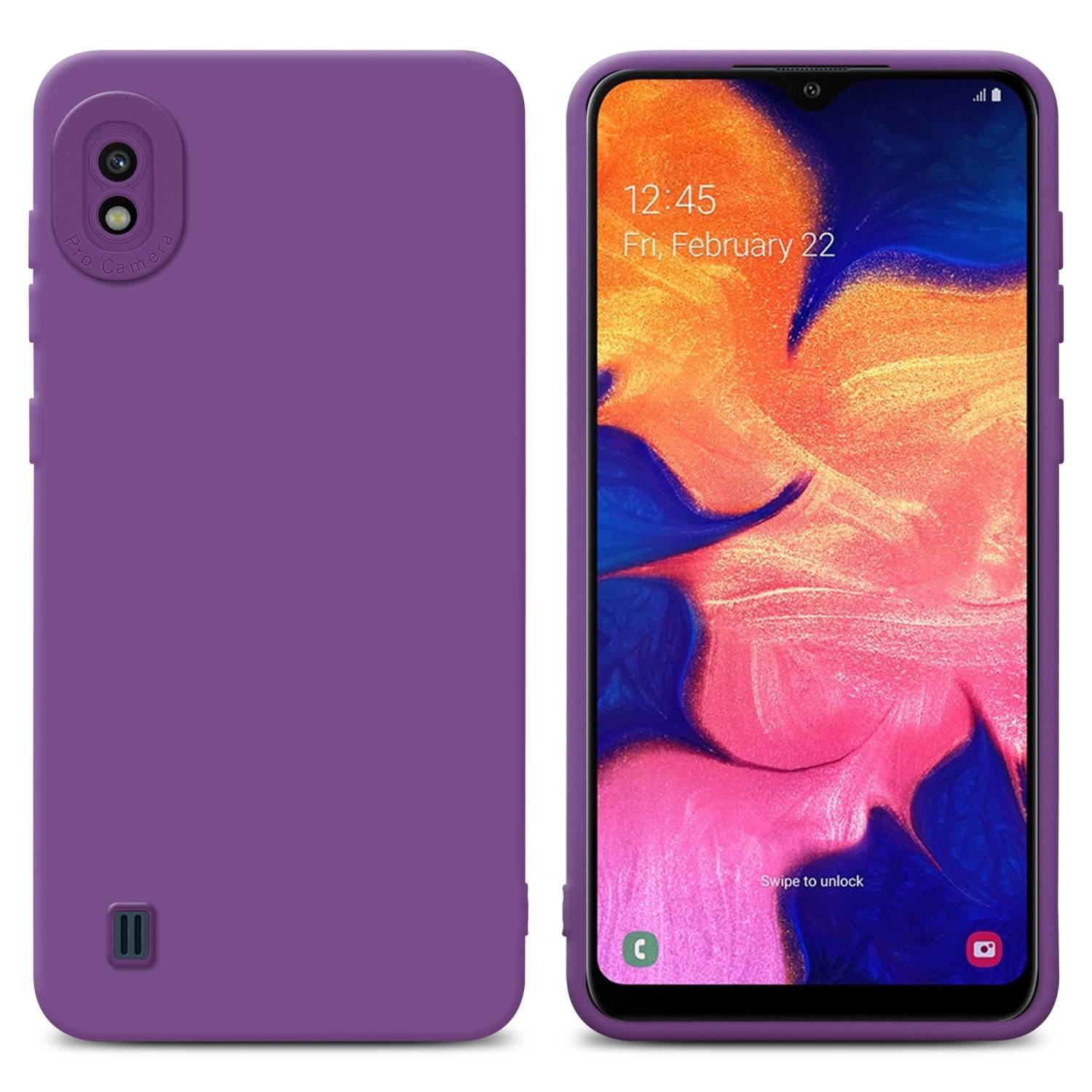 Cadorabo Hülle für Samsung Galaxy A10 Schutz Hülle in Lila TPU Silikon Etui Case Handyhülle