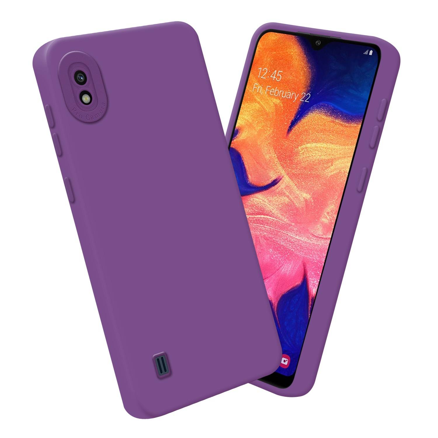 Cadorabo Hülle für Samsung Galaxy A10 Schutz Hülle in Lila TPU Silikon Etui Case Handyhülle