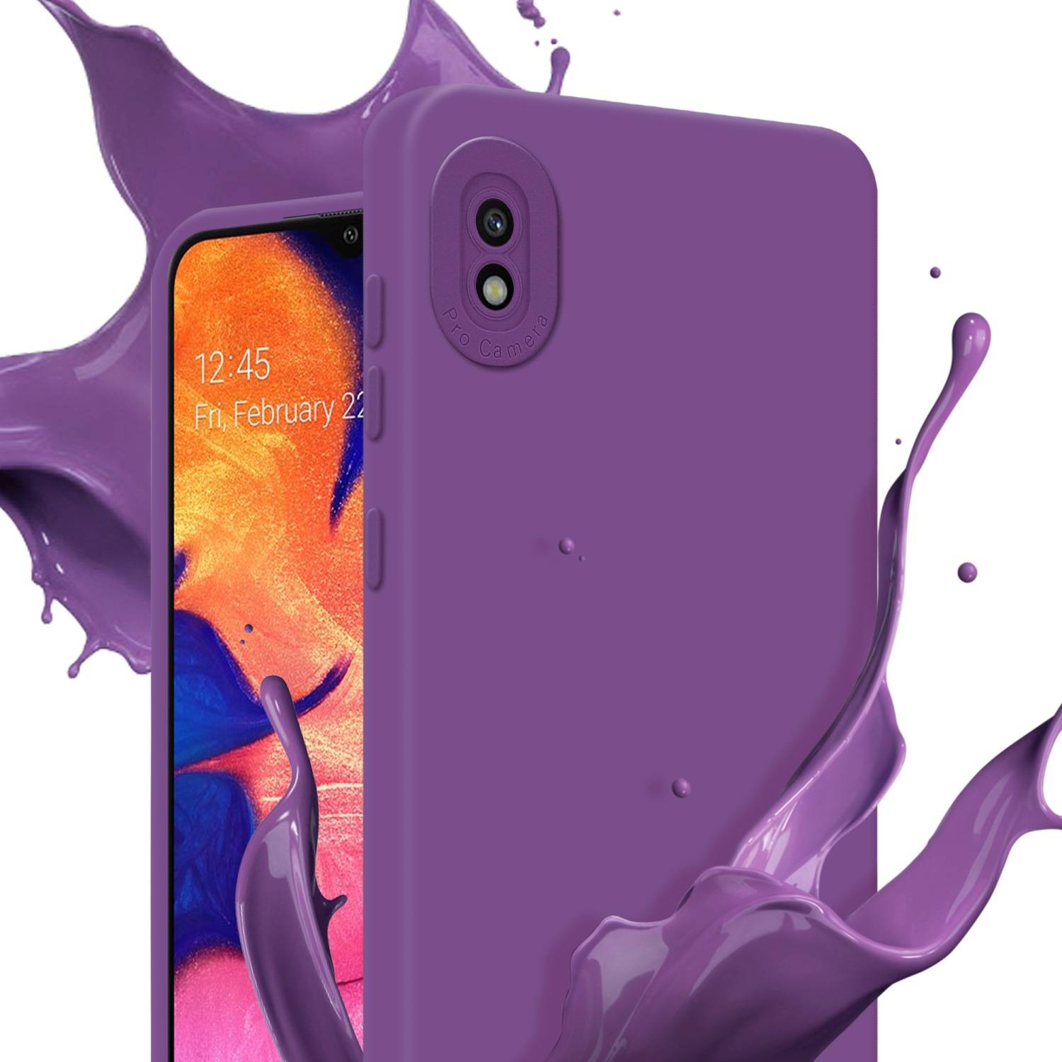 Cadorabo Hülle für Samsung Galaxy A10 Schutz Hülle in Lila TPU Silikon Etui Case Handyhülle