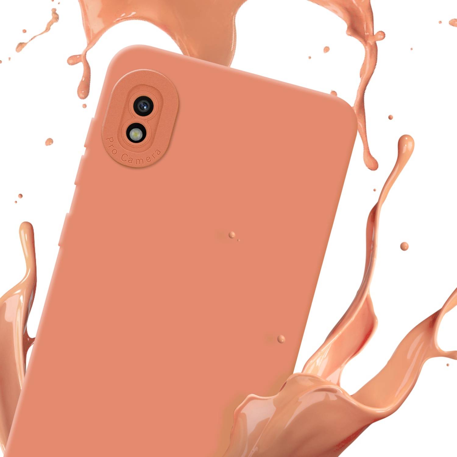 Cadorabo Hülle für Samsung Galaxy A10 Schutz Hülle in Orange TPU Silikon Etui Case Handyhülle