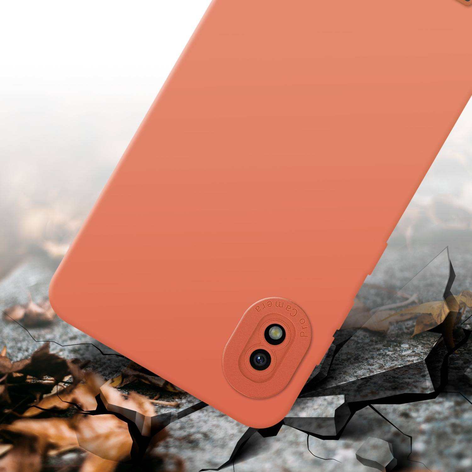 Cadorabo Hülle für Samsung Galaxy A10 Schutz Hülle in Orange TPU Silikon Etui Case Handyhülle