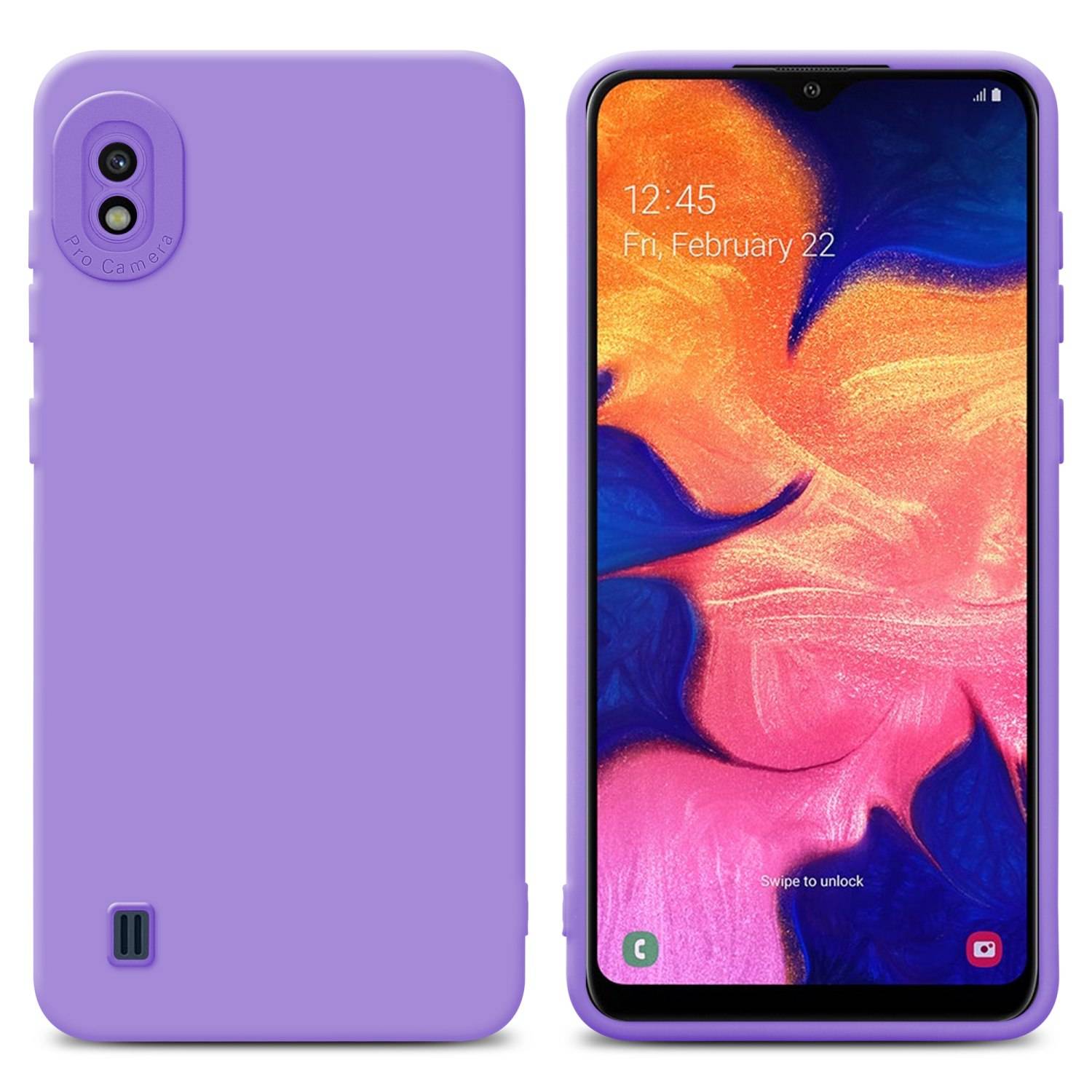 Cadorabo Hülle für Samsung Galaxy A10 Schutz Hülle in Lila TPU Silikon Etui Case Handyhülle