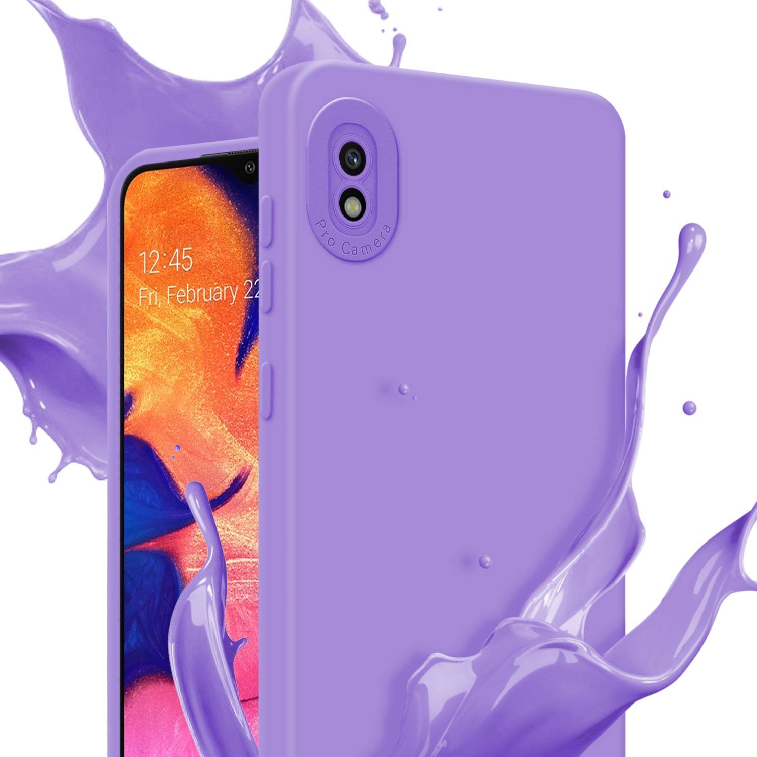 Cadorabo Hülle für Samsung Galaxy A10 Schutz Hülle in Lila TPU Silikon Etui Case Handyhülle