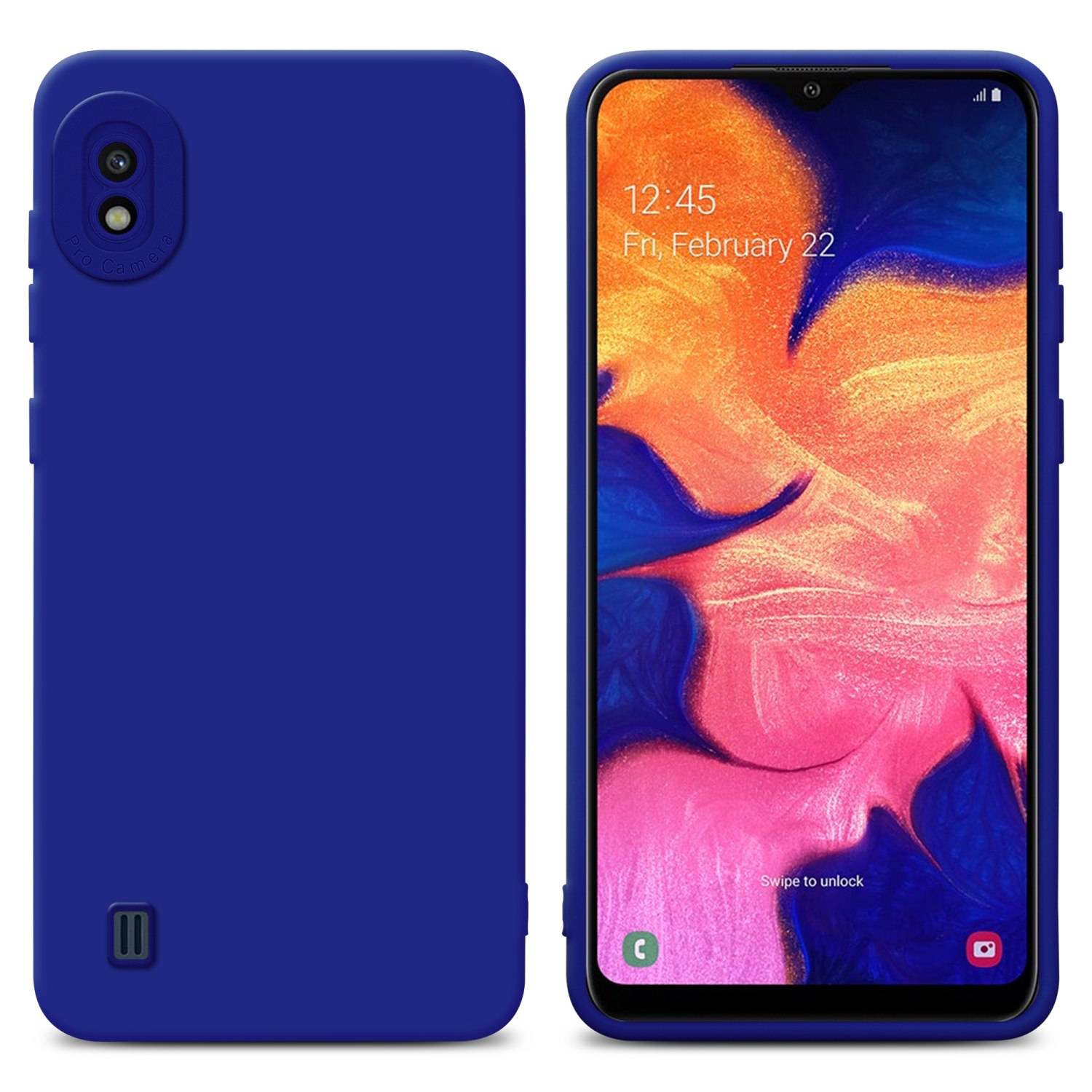 Cadorabo Hülle für Samsung Galaxy A10 Schutz Hülle in Blau TPU Silikon Etui Case Handyhülle