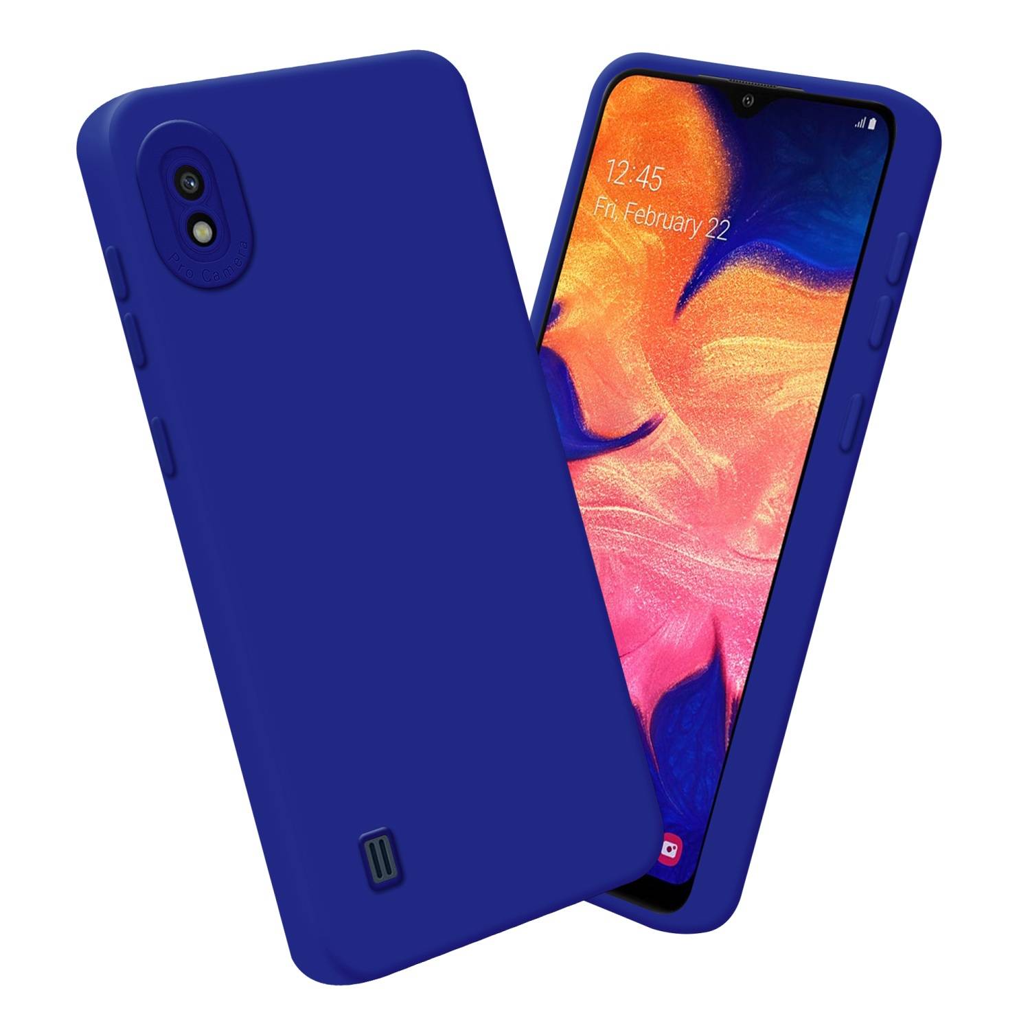 Cadorabo Hülle für Samsung Galaxy A10 Schutz Hülle in Blau TPU Silikon Etui Case Handyhülle
