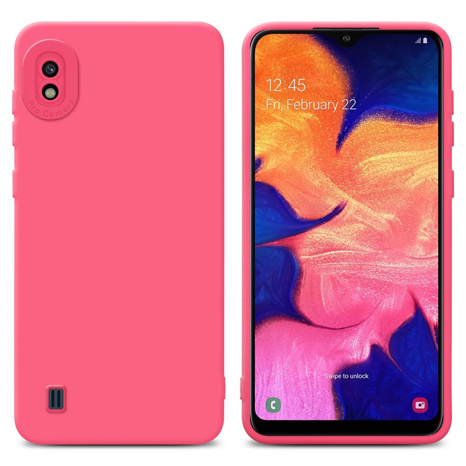 Cadorabo Hülle für Samsung Galaxy A10 Schutz Hülle in Rot TPU Silikon Etui Case Handyhülle