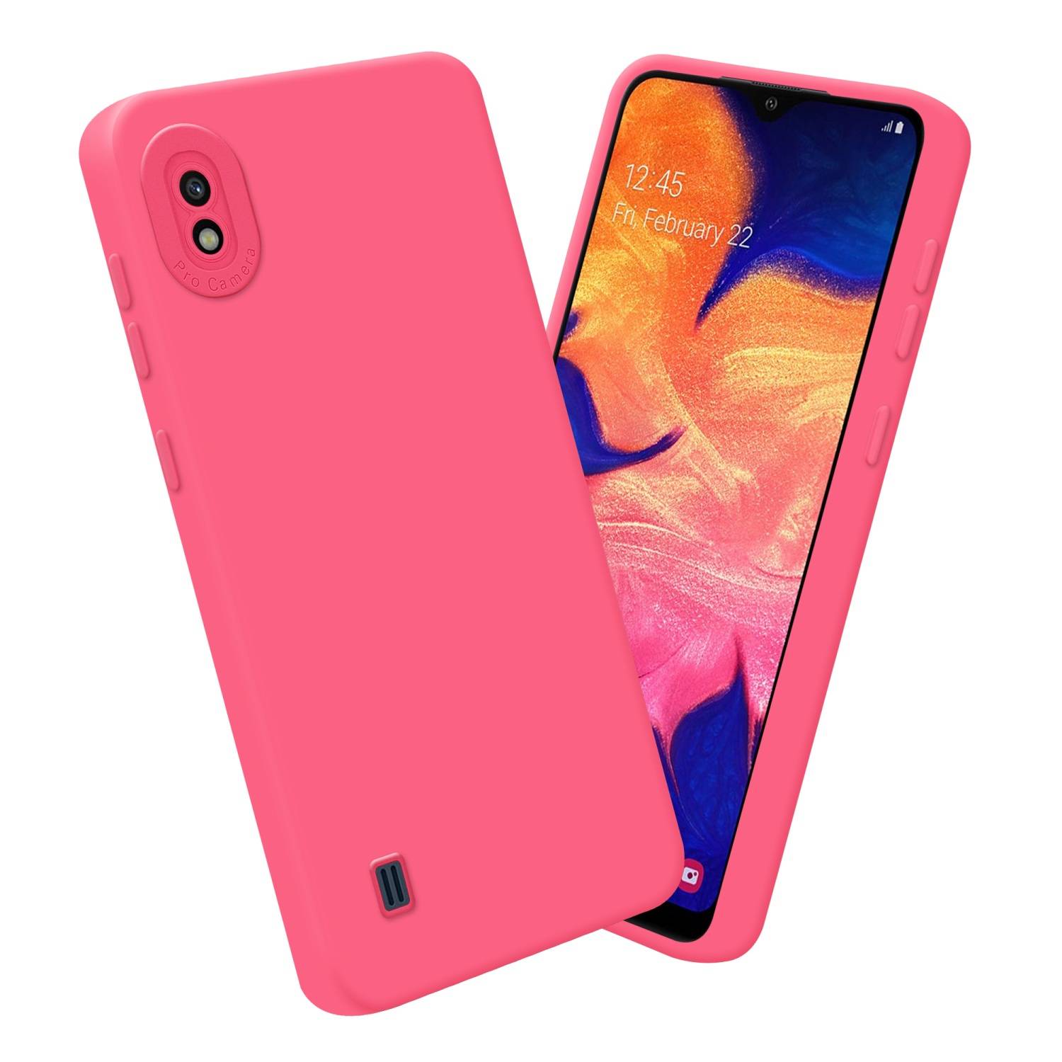 Cadorabo Hülle für Samsung Galaxy A10 Schutz Hülle in Rot TPU Silikon Etui Case Handyhülle