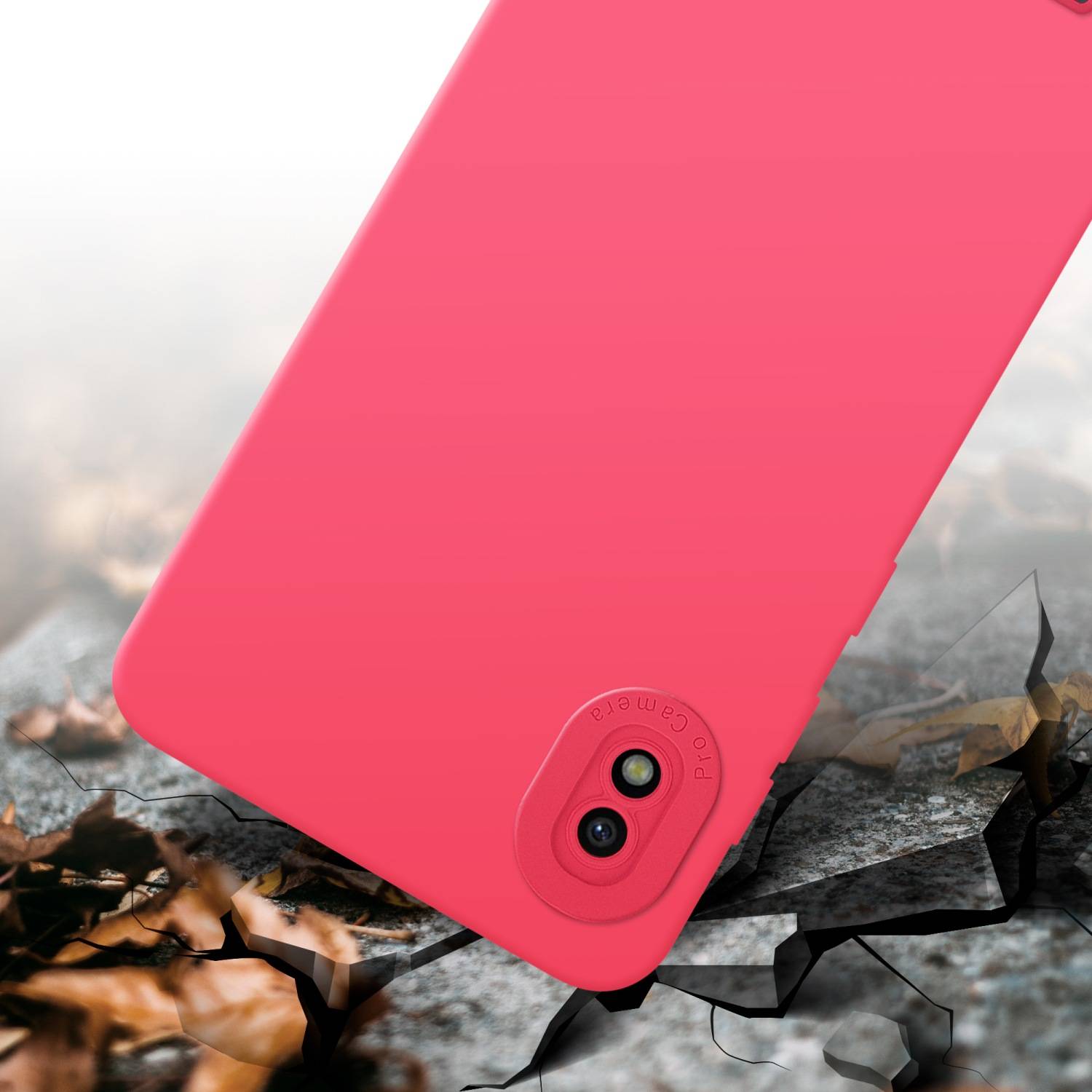 Cadorabo Hülle für Samsung Galaxy A10 Schutz Hülle in Rot TPU Silikon Etui Case Handyhülle