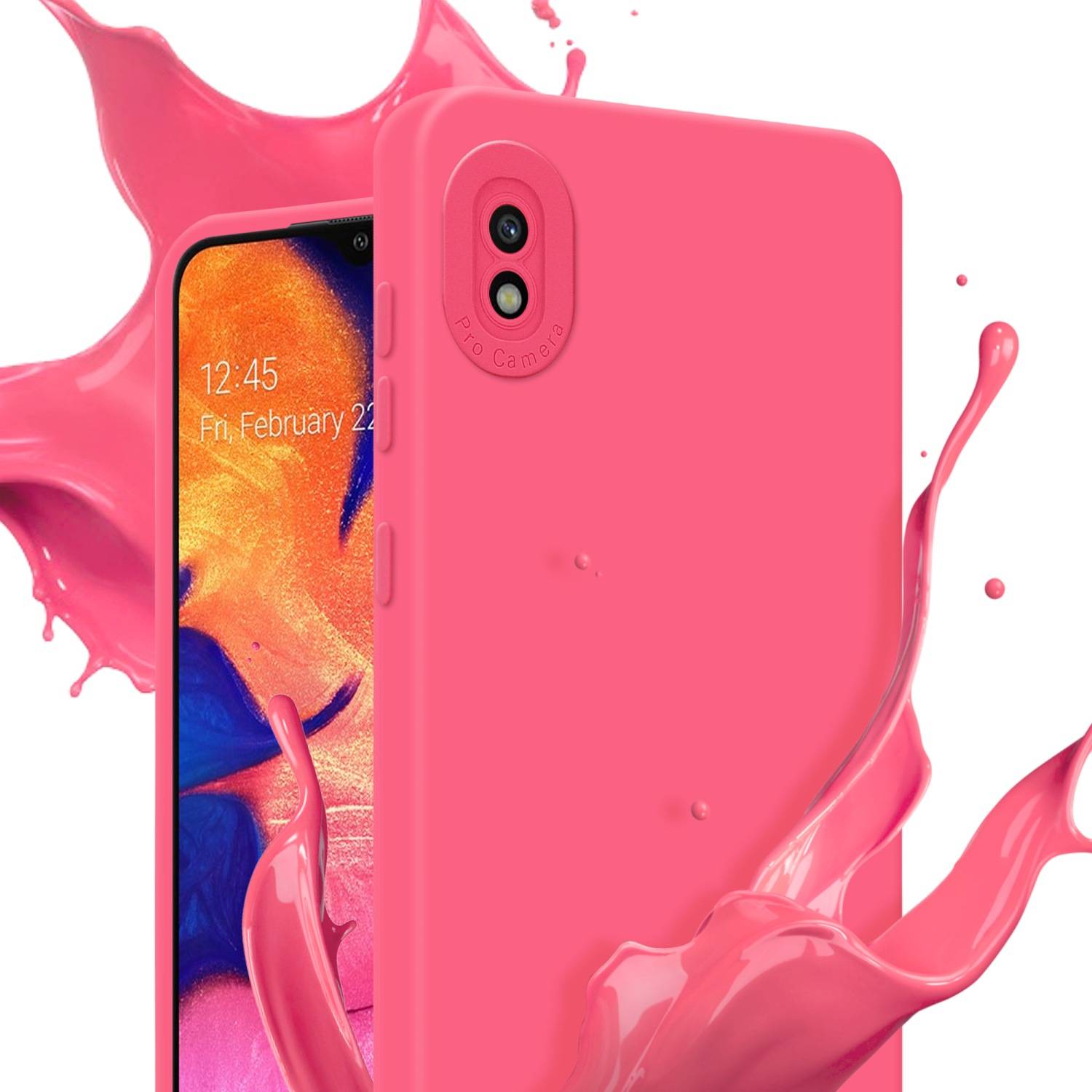 Cadorabo Hülle für Samsung Galaxy A10 Schutz Hülle in Rot TPU Silikon Etui Case Handyhülle