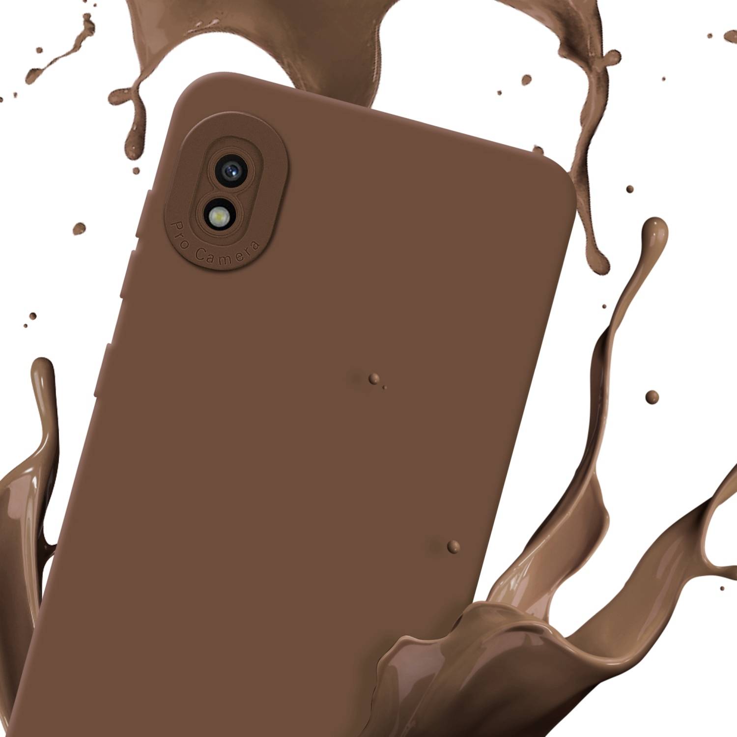 Cadorabo Hülle für Samsung Galaxy A10 Schutz Hülle in Braun TPU Silikon Etui Case Handyhülle