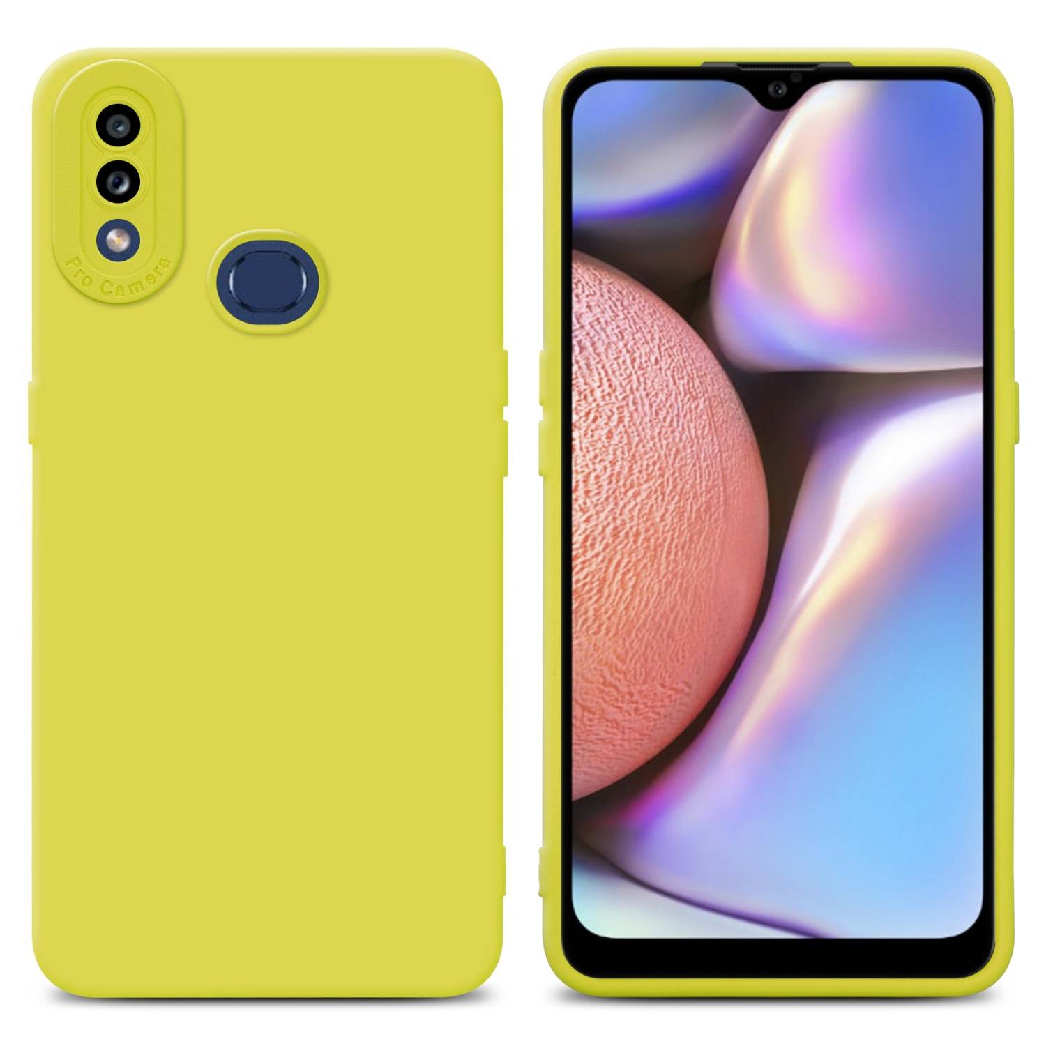 Cadorabo Hülle für Samsung Galaxy A10s / M01s Schutz Hülle in Gelb TPU Silikon Etui Case Handyhülle