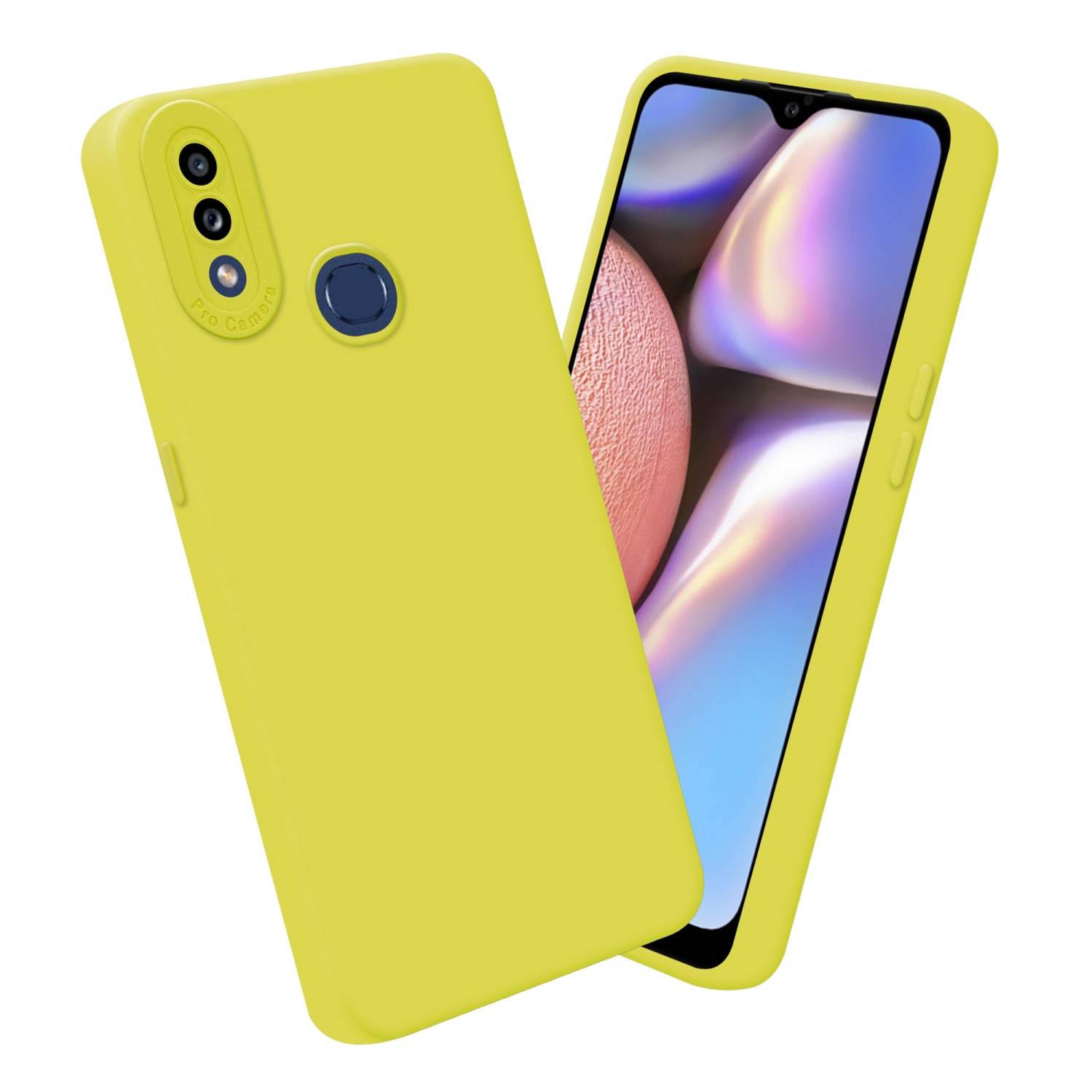 Cadorabo Hülle für Samsung Galaxy A10s / M01s Schutz Hülle in Gelb TPU Silikon Etui Case Handyhülle