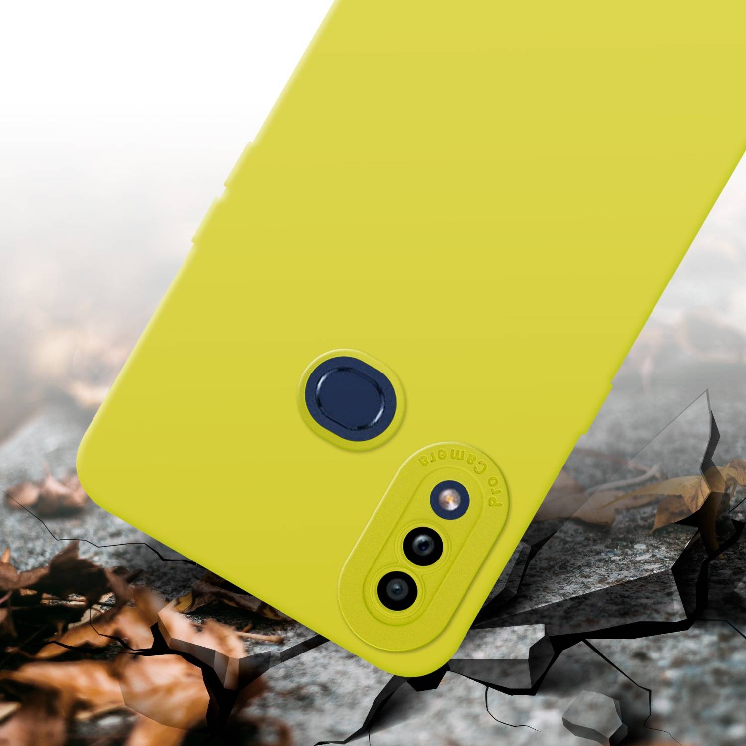Cadorabo Hülle für Samsung Galaxy A10s / M01s Schutz Hülle in Gelb TPU Silikon Etui Case Handyhülle
