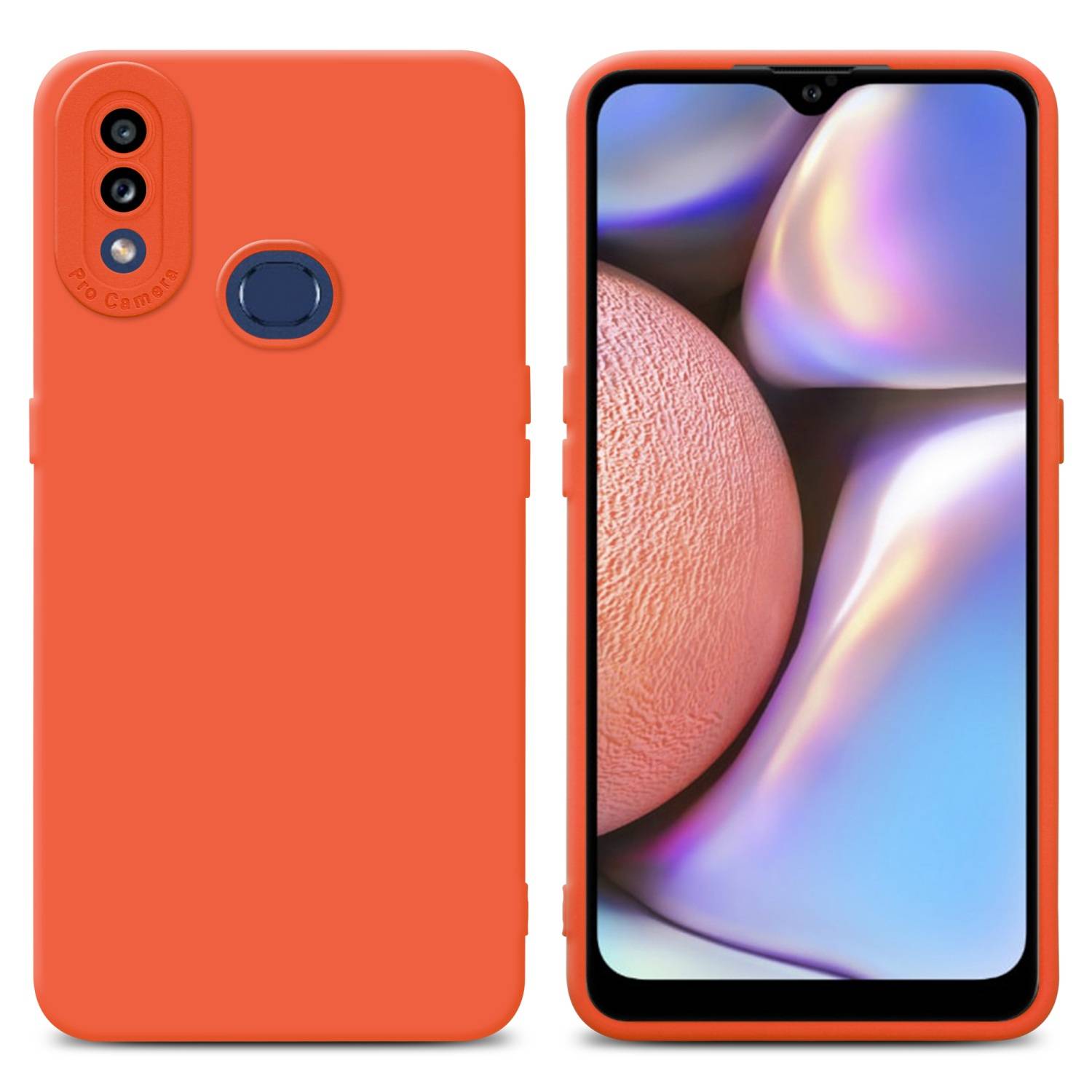 Cadorabo Hülle für Samsung Galaxy A10s / M01s Schutz Hülle in Orange TPU Silikon Etui Case Handyhülle