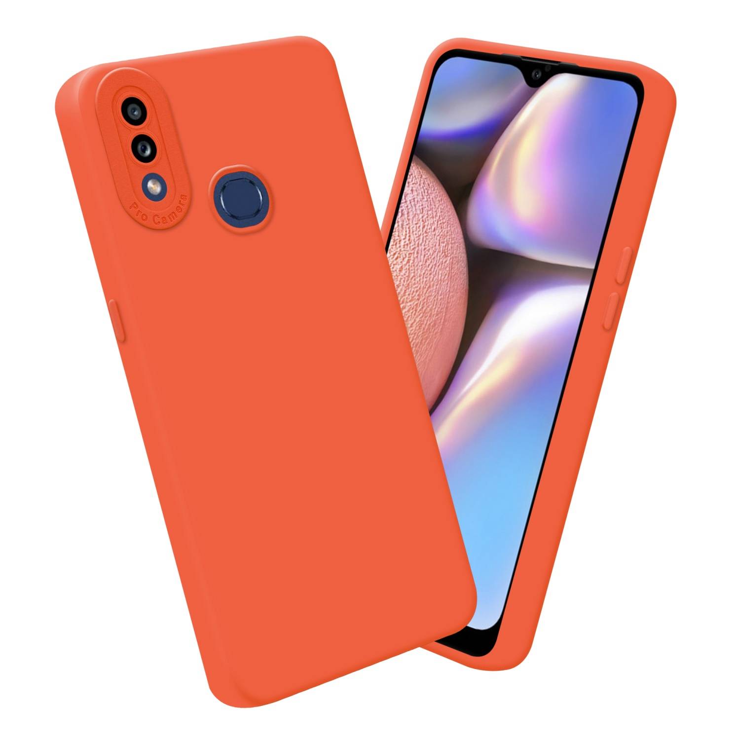 Cadorabo Hülle für Samsung Galaxy A10s / M01s Schutz Hülle in Orange TPU Silikon Etui Case Handyhülle