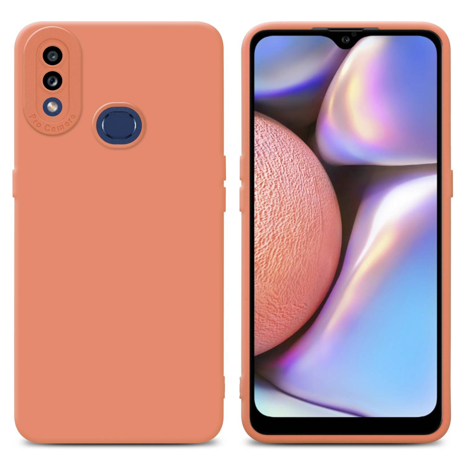 Cadorabo Hülle für Samsung Galaxy A10s / M01s Schutz Hülle in Orange TPU Silikon Etui Case Handyhülle