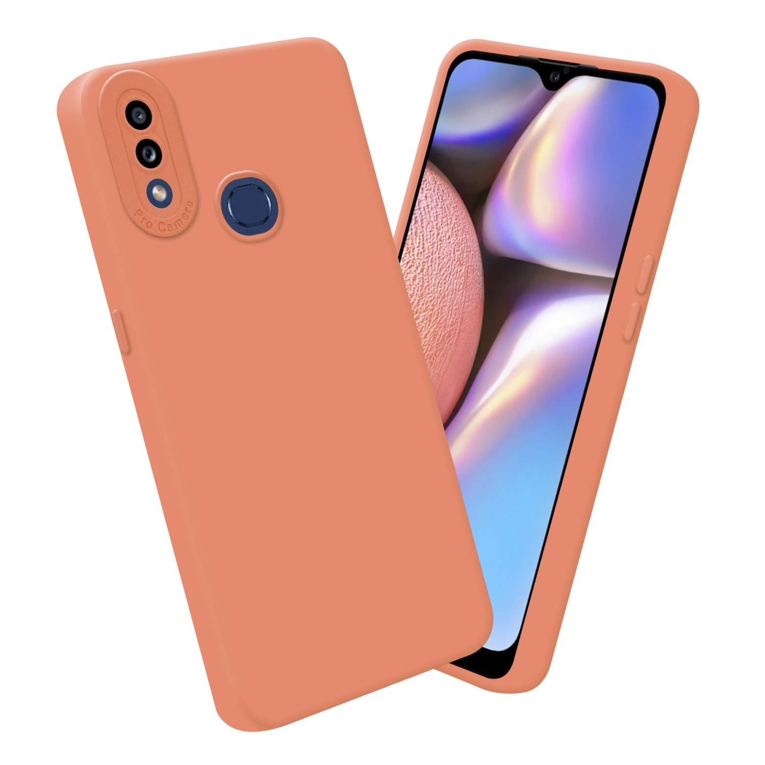 Cadorabo Hülle für Samsung Galaxy A10s / M01s Schutz Hülle in Orange TPU Silikon Etui Case Handyhülle