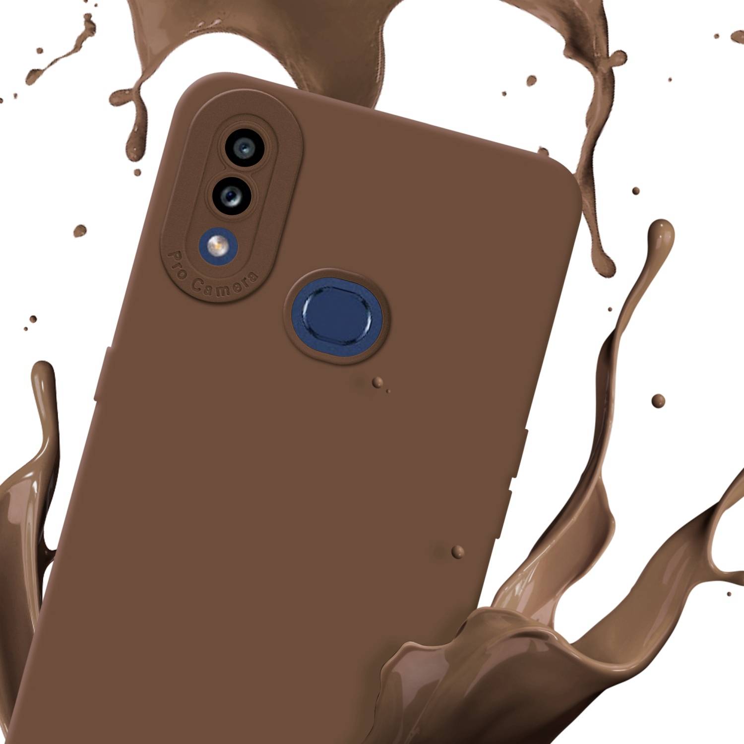 Cadorabo Hülle für Samsung Galaxy A10s / M01s Schutz Hülle in Braun TPU Silikon Etui Case Handyhülle