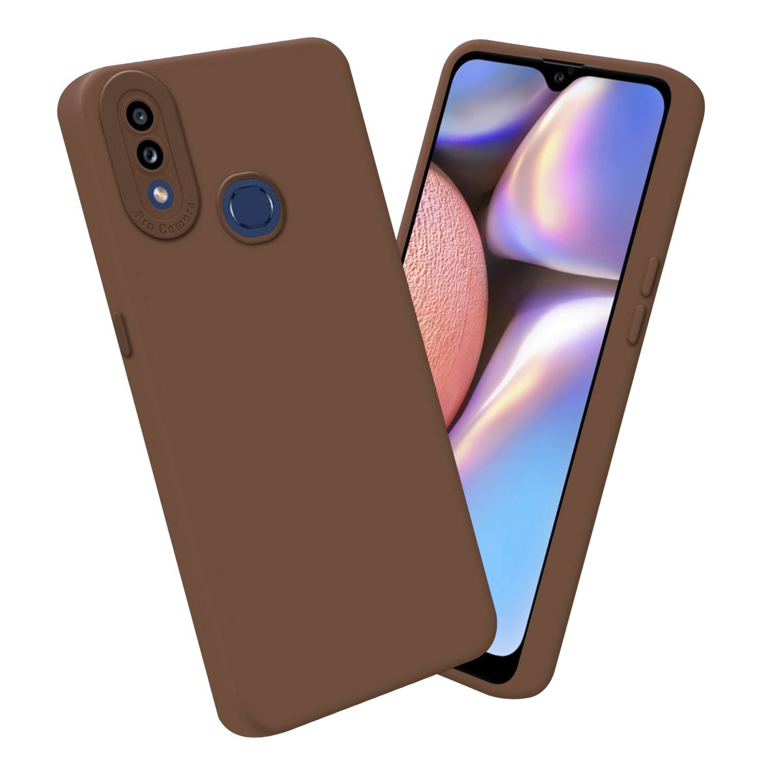 Cadorabo Hülle für Samsung Galaxy A10s / M01s Schutz Hülle in Braun TPU Silikon Etui Case Handyhülle