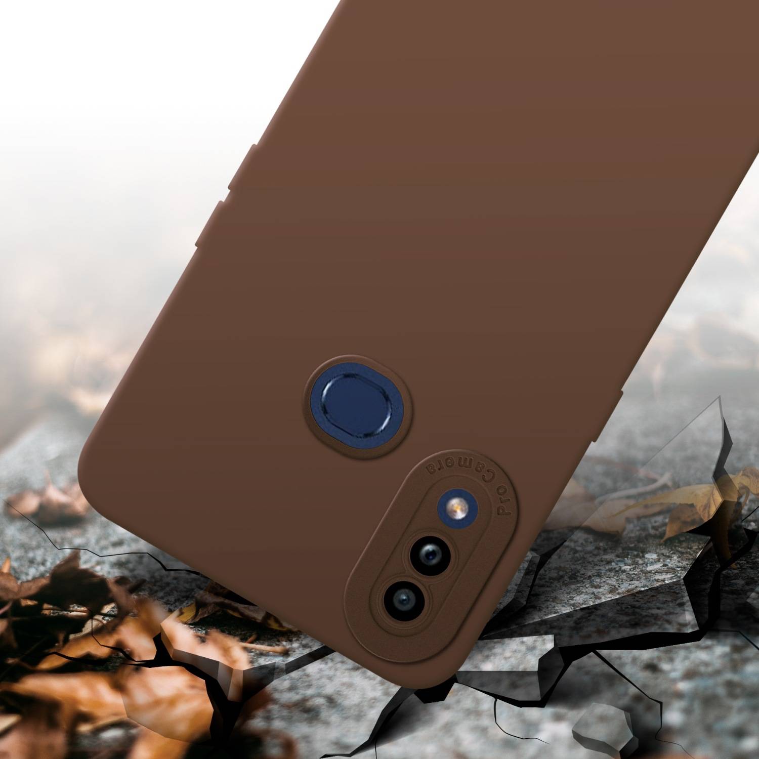 Cadorabo Hülle für Samsung Galaxy A10s / M01s Schutz Hülle in Braun TPU Silikon Etui Case Handyhülle