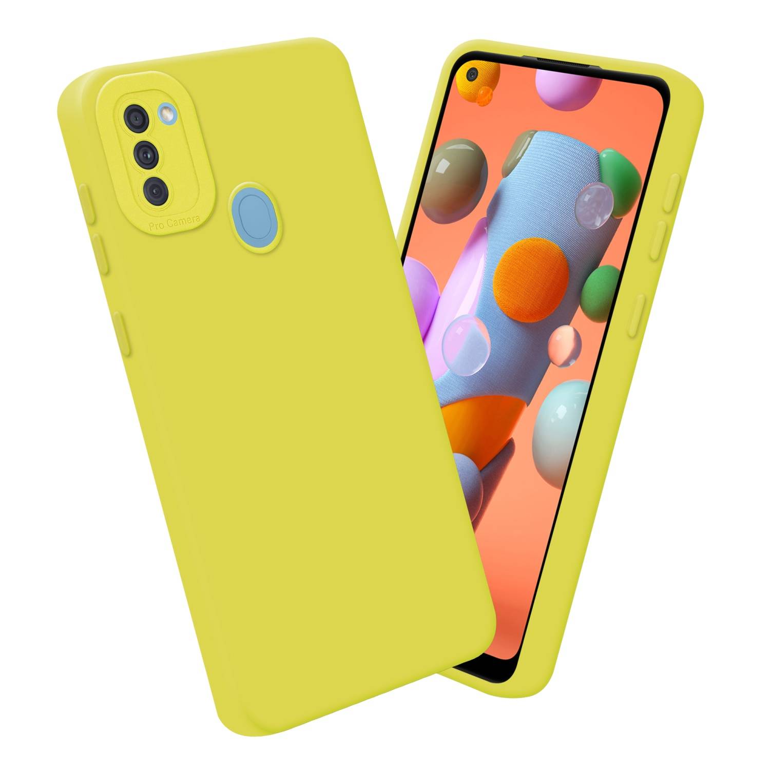 Cadorabo Hülle für Samsung Galaxy A11 / M11 Schutz Hülle in Gelb TPU Silikon Etui Case Handyhülle