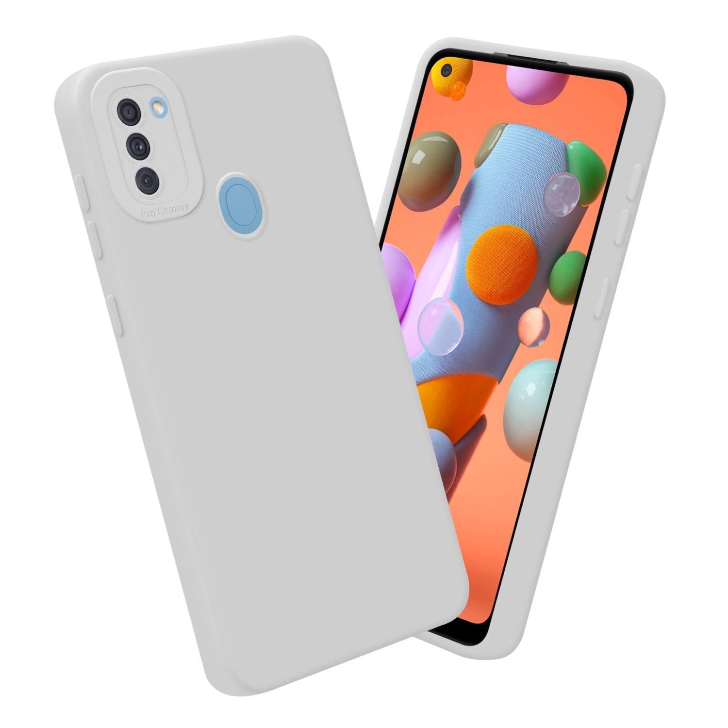 Cadorabo Hülle für Samsung Galaxy A11 / M11 Schutz Hülle in Weiß TPU Silikon Etui Case Handyhülle