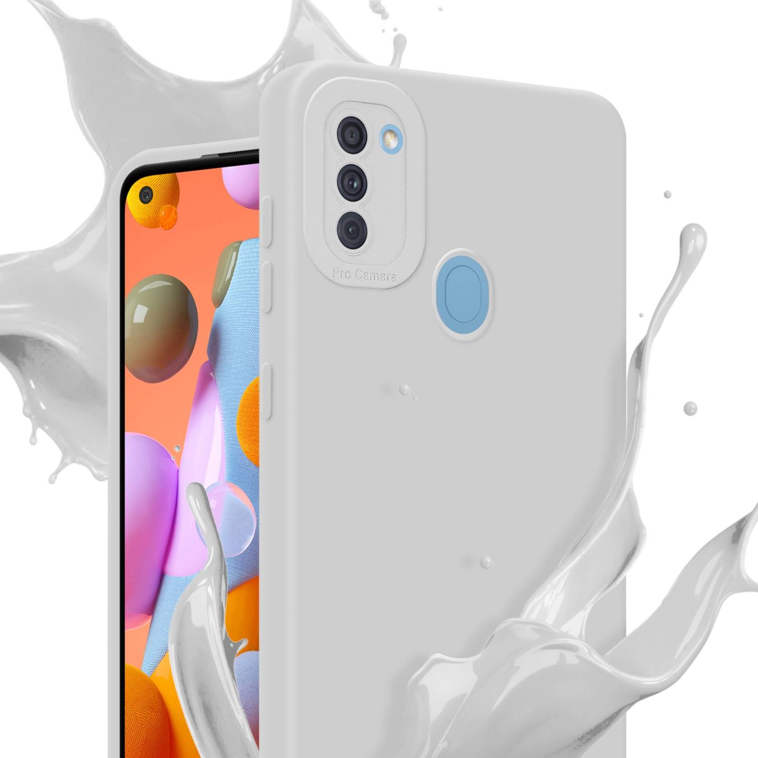 Cadorabo Hülle für Samsung Galaxy A11 / M11 Schutz Hülle in Weiß TPU Silikon Etui Case Handyhülle