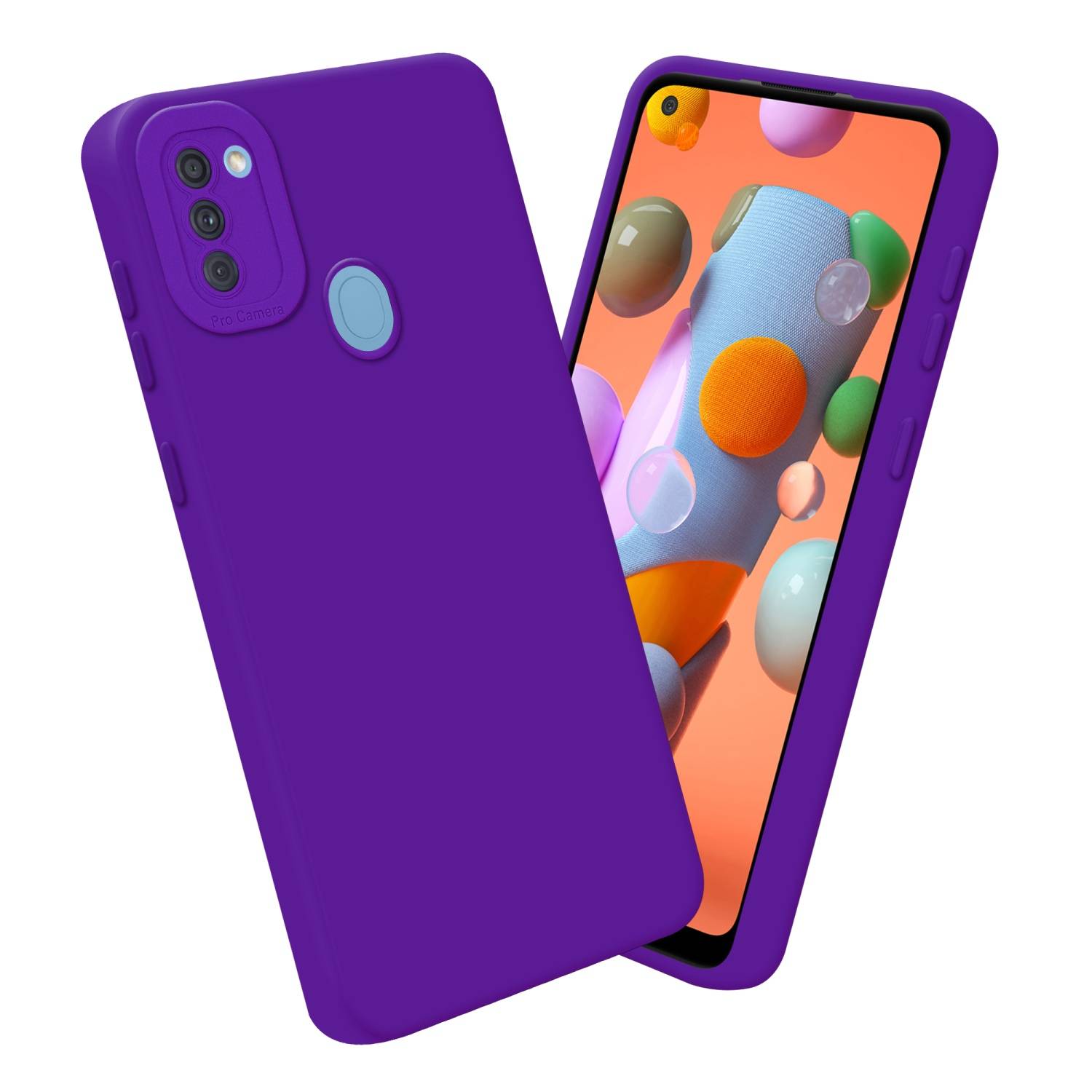 Cadorabo Hülle für Samsung Galaxy A11 / M11 Schutz Hülle in Lila TPU Silikon Etui Case Handyhülle
