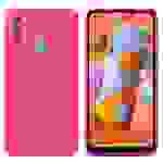 Cadorabo Hülle für Samsung Galaxy A11 / M11 Schutz Hülle in Pink TPU Silikon Etui Case Handyhülle