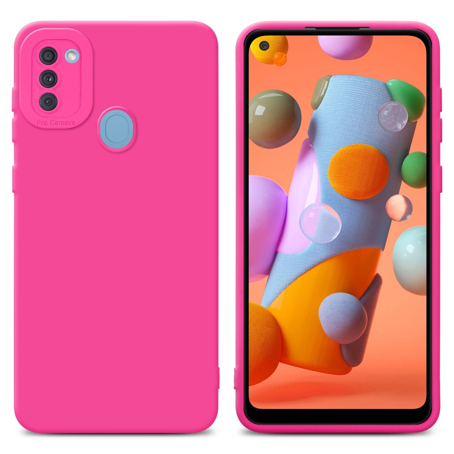 Cadorabo Hülle für Samsung Galaxy A11 / M11 Schutz Hülle in Pink TPU Silikon Etui Case Handyhülle