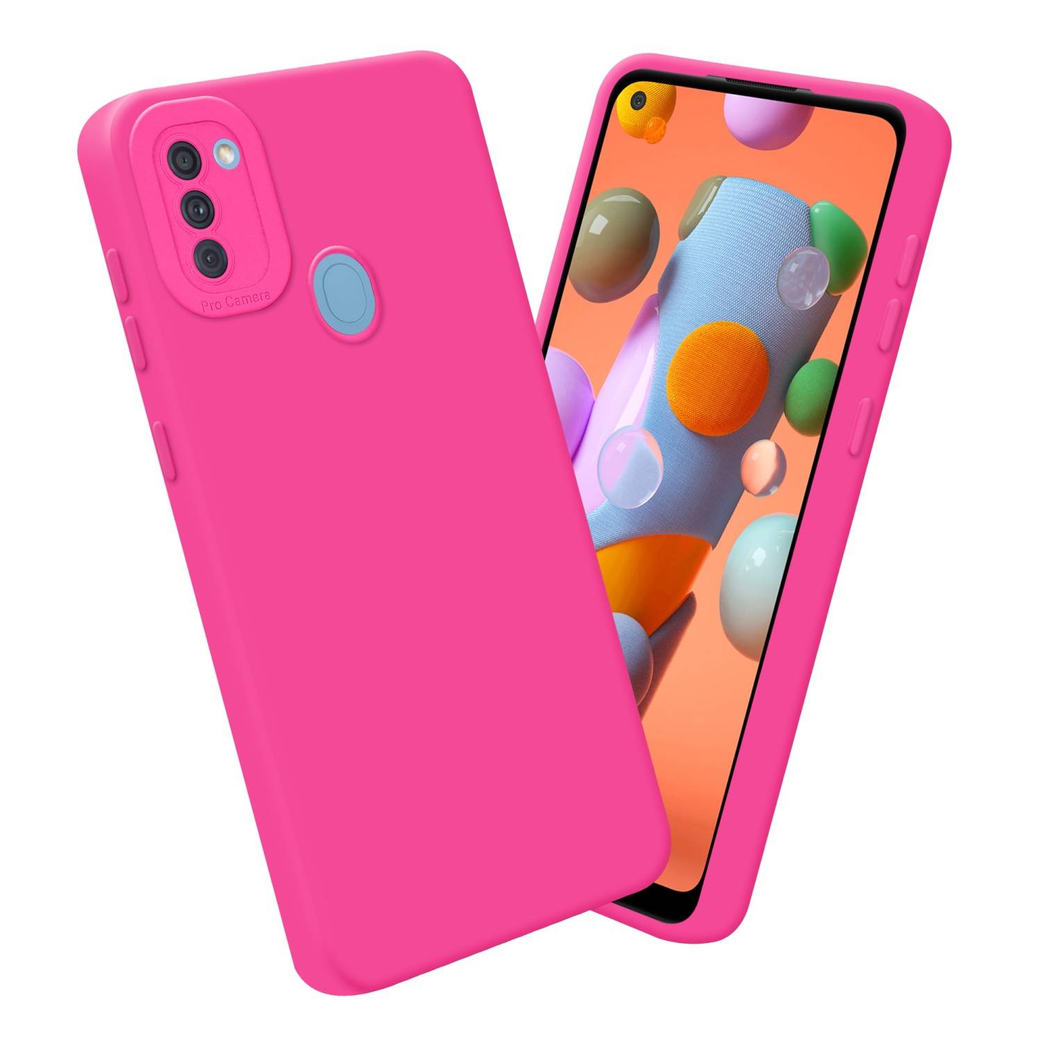 Cadorabo Hülle für Samsung Galaxy A11 / M11 Schutz Hülle in Pink TPU Silikon Etui Case Handyhülle