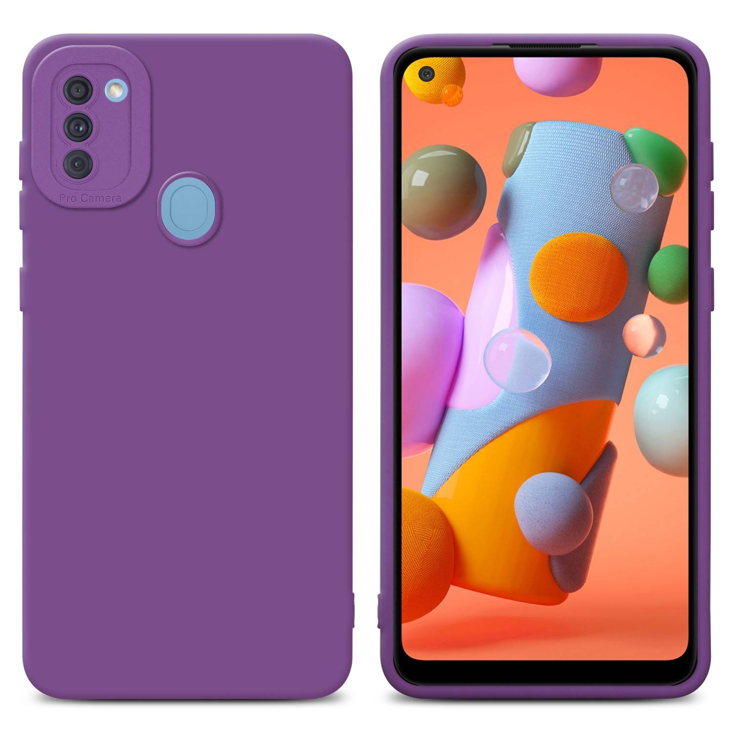Cadorabo Hülle für Samsung Galaxy A11 / M11 Schutz Hülle in Lila TPU Silikon Etui Case Handyhülle