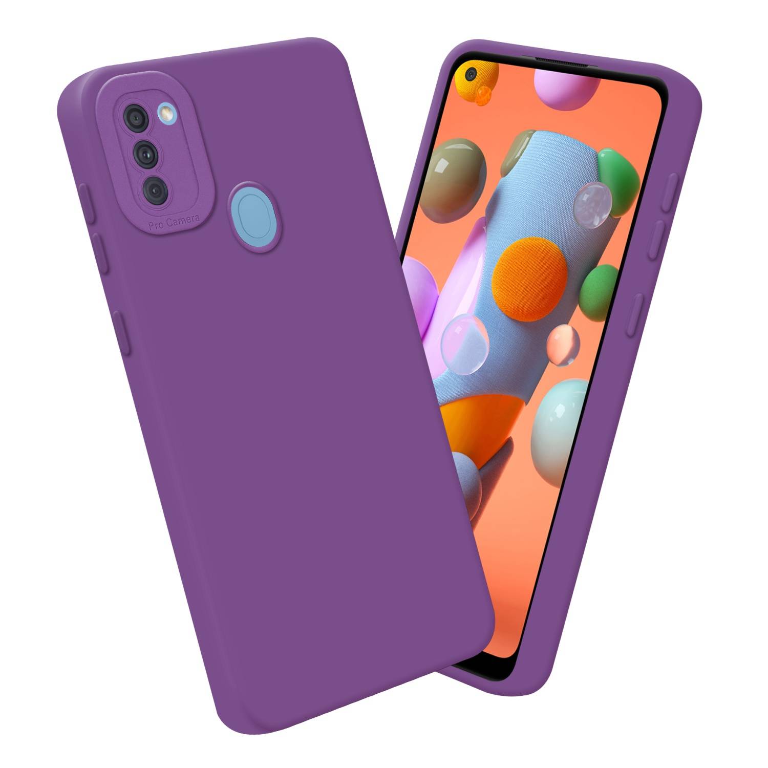 Cadorabo Hülle für Samsung Galaxy A11 / M11 Schutz Hülle in Lila TPU Silikon Etui Case Handyhülle