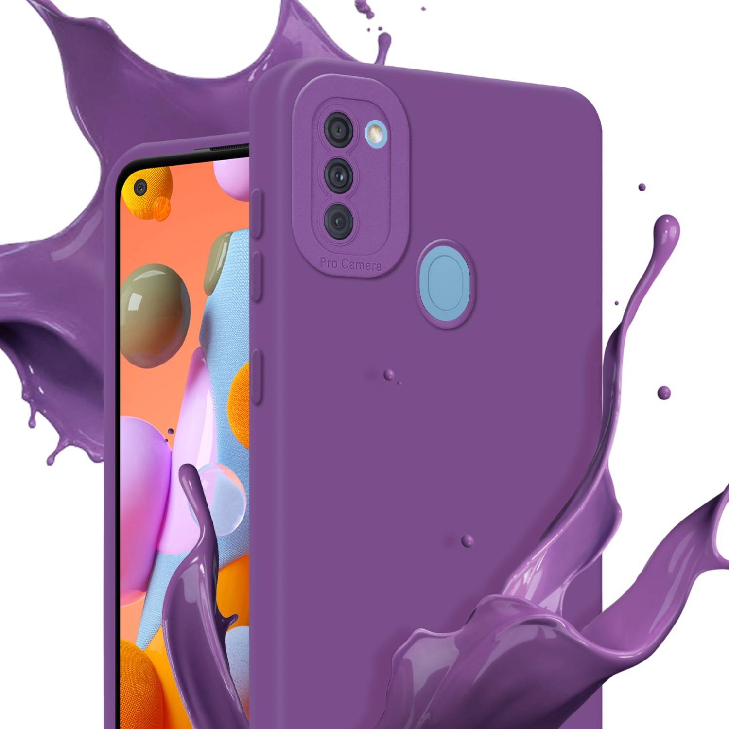 Cadorabo Hülle für Samsung Galaxy A11 / M11 Schutz Hülle in Lila TPU Silikon Etui Case Handyhülle