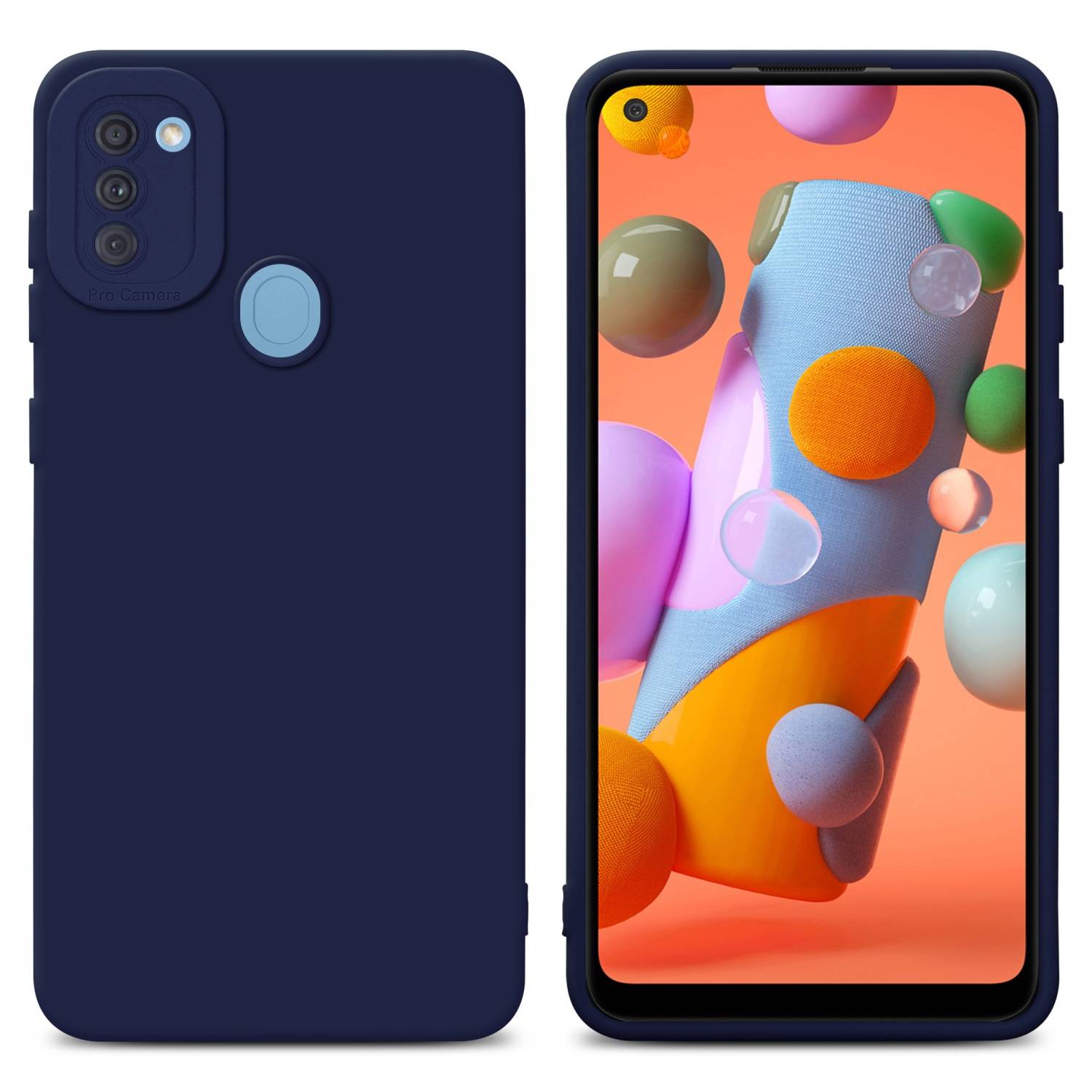 Cadorabo Hülle für Samsung Galaxy A11 / M11 Schutz Hülle in Blau TPU Silikon Etui Case Handyhülle