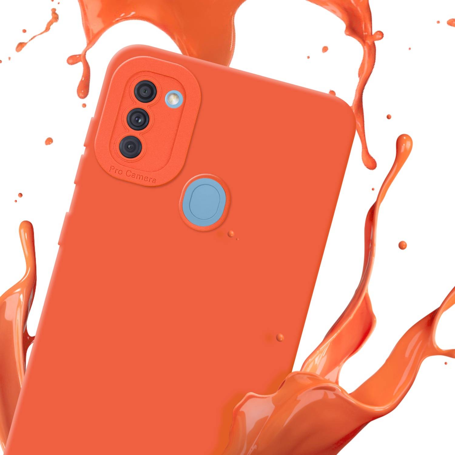Cadorabo Hülle für Samsung Galaxy A11 / M11 Schutz Hülle in Orange TPU Silikon Etui Case Handyhülle