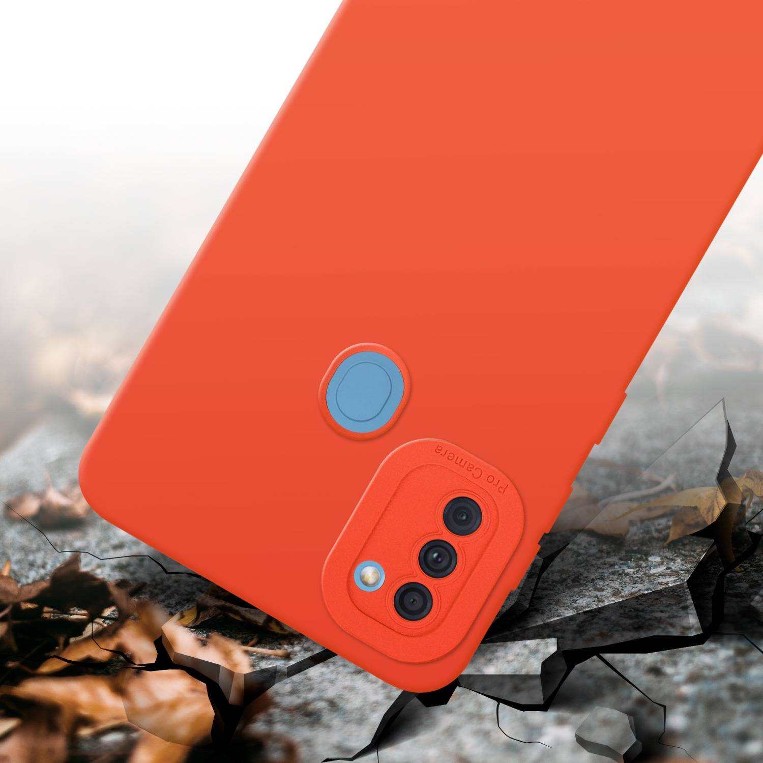 Cadorabo Hülle für Samsung Galaxy A11 / M11 Schutz Hülle in Orange TPU Silikon Etui Case Handyhülle